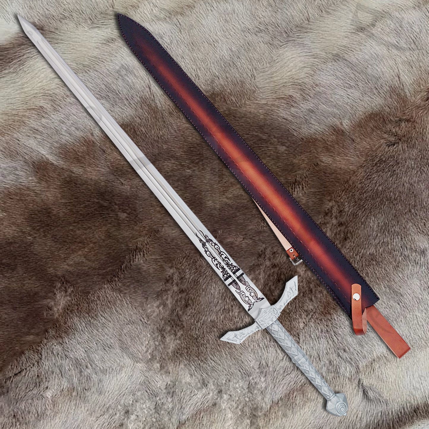Elden Ring Greatsword Banished Knight's Sword with Wall Plaque and Scabbard