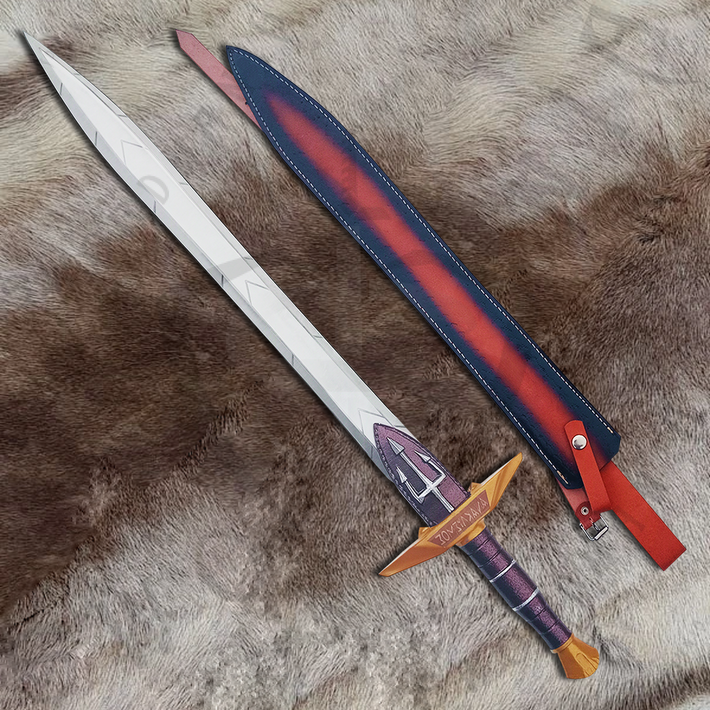 Riptide Anaklusmos Sword of Percy Jackson with Wall Plaque and Sheath