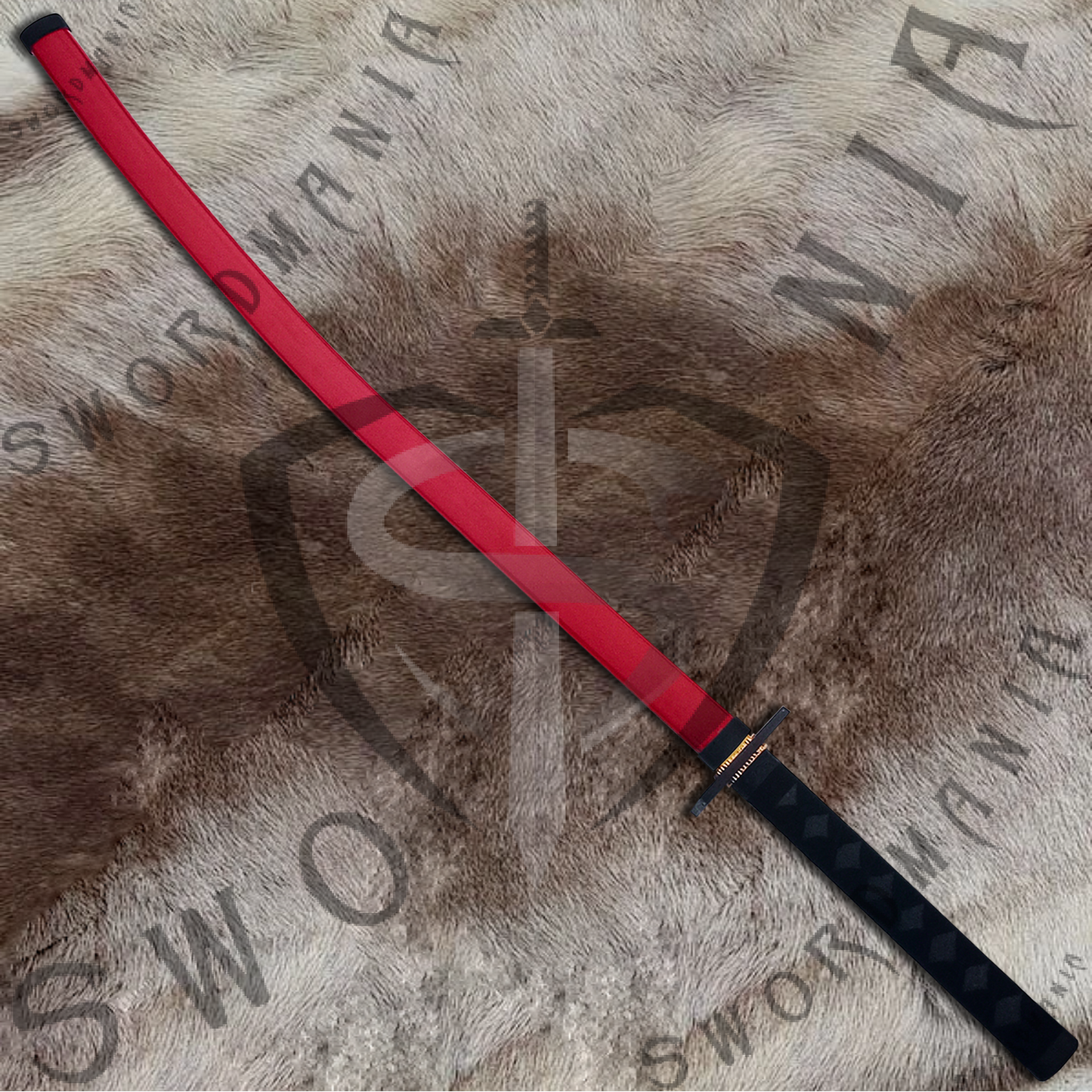 Deadpool Bea and Arthur Pair Katana Swords Black Set with Plaque and Scabbard