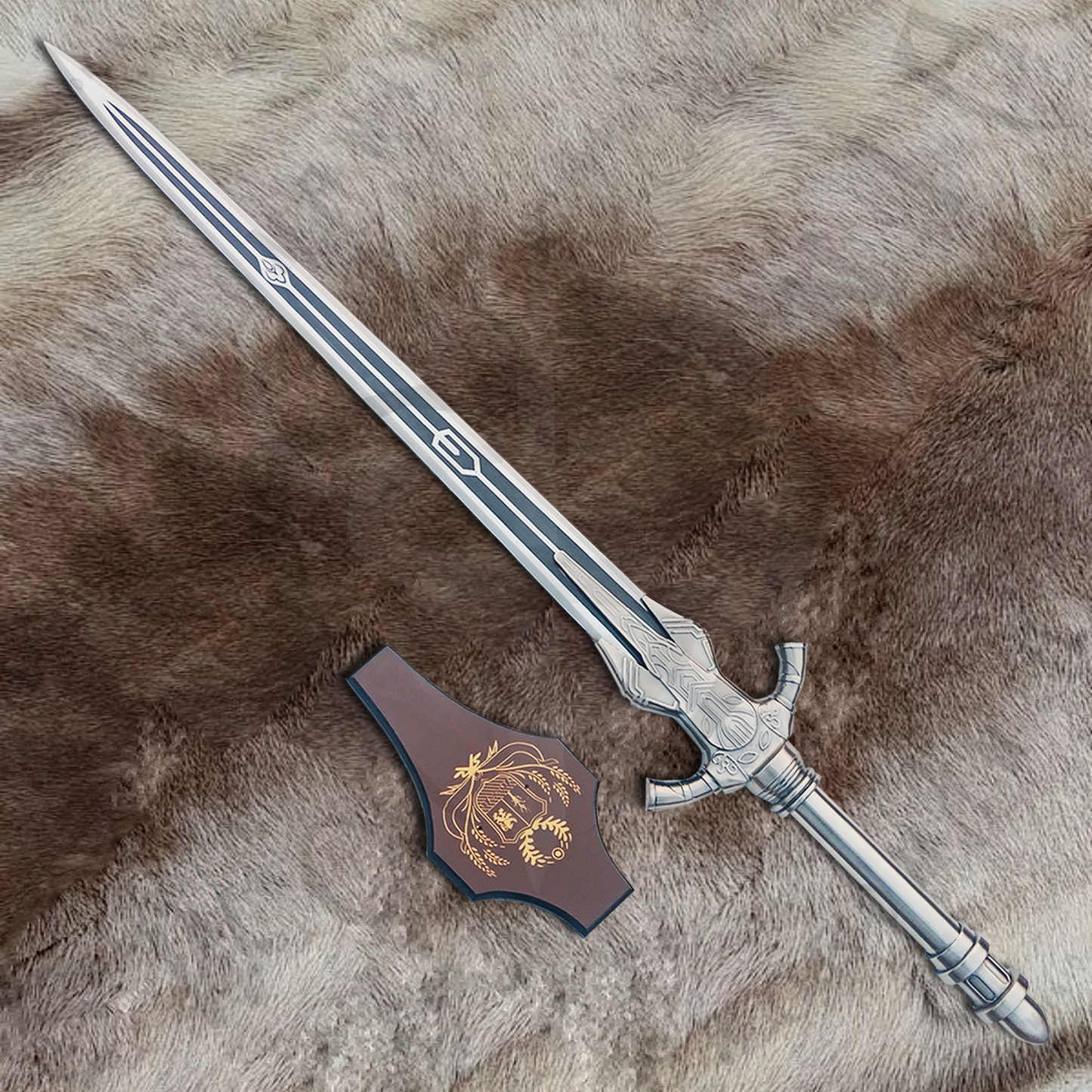 Dark Souls Moonlight Greatsword of Artorias with Wall Plaque and Sheath