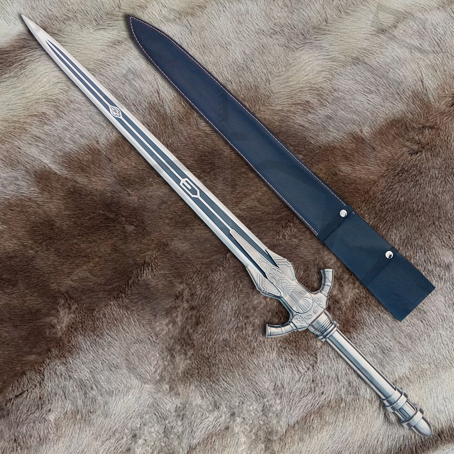 Dark Souls Moonlight Greatsword of Artorias with Wall Plaque and Sheath