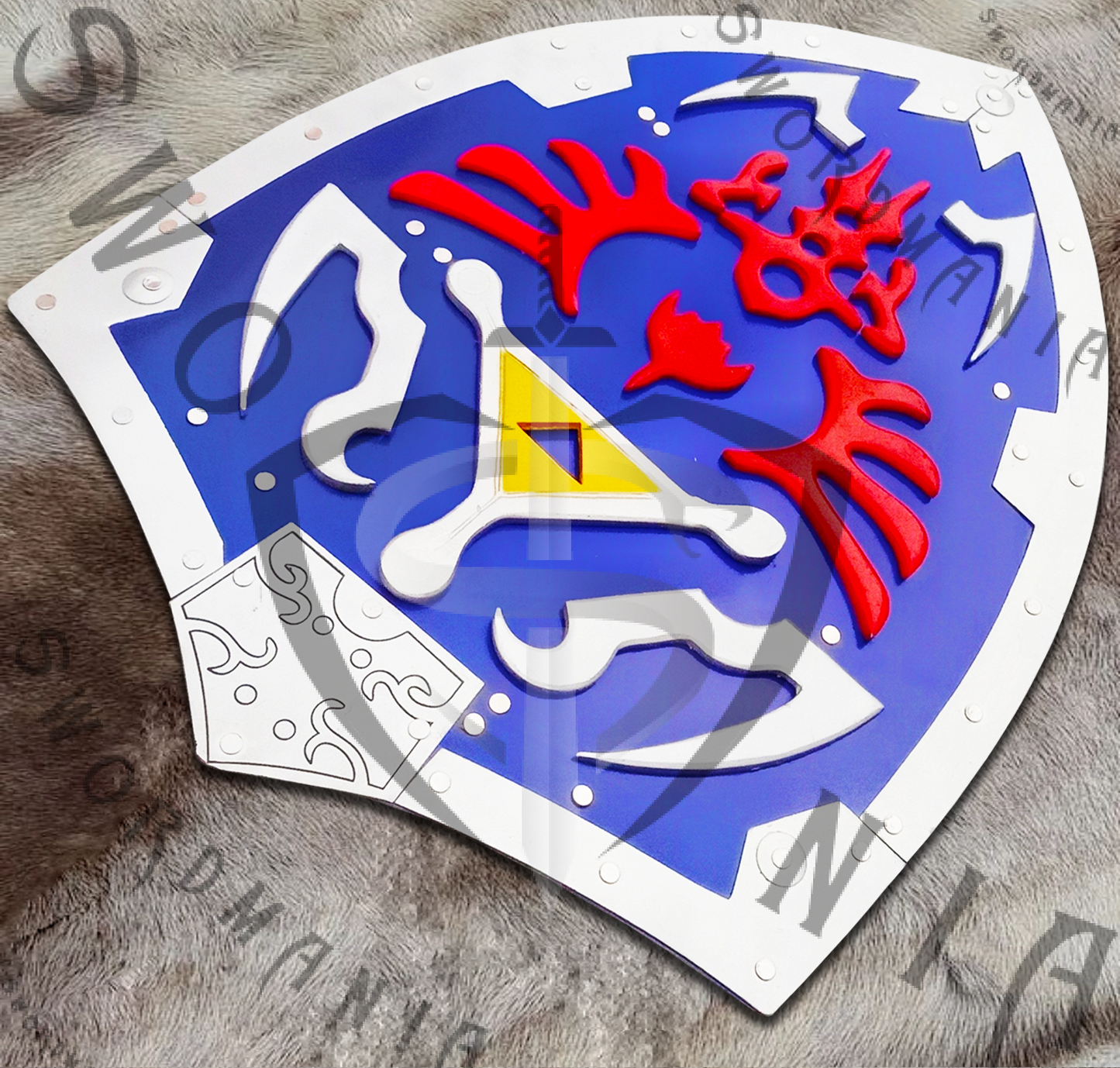 Legend of Zelda Blue Hylian Shield with Wall Plaque