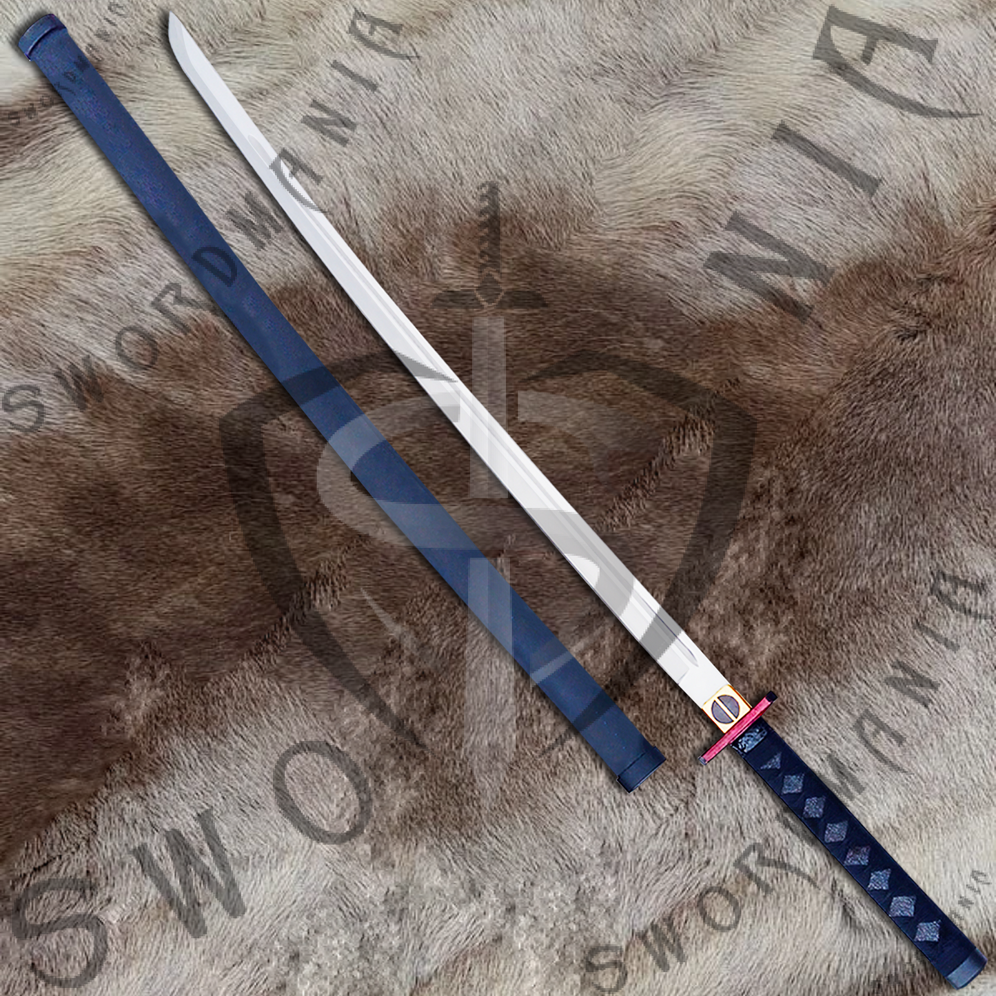 Deadpool Bea and Arthur Pair Katana Swords Set with Plaque and Scabbard