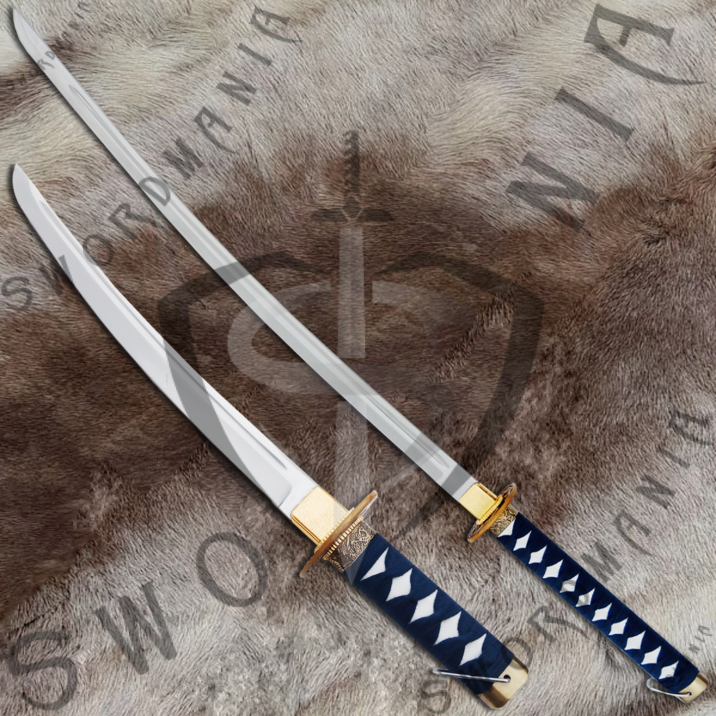 Ghost of Tsushima Island Keeper Swords Pair of Tanto and Katana of Jin Sakai with Plaque and Scabbard-SM562