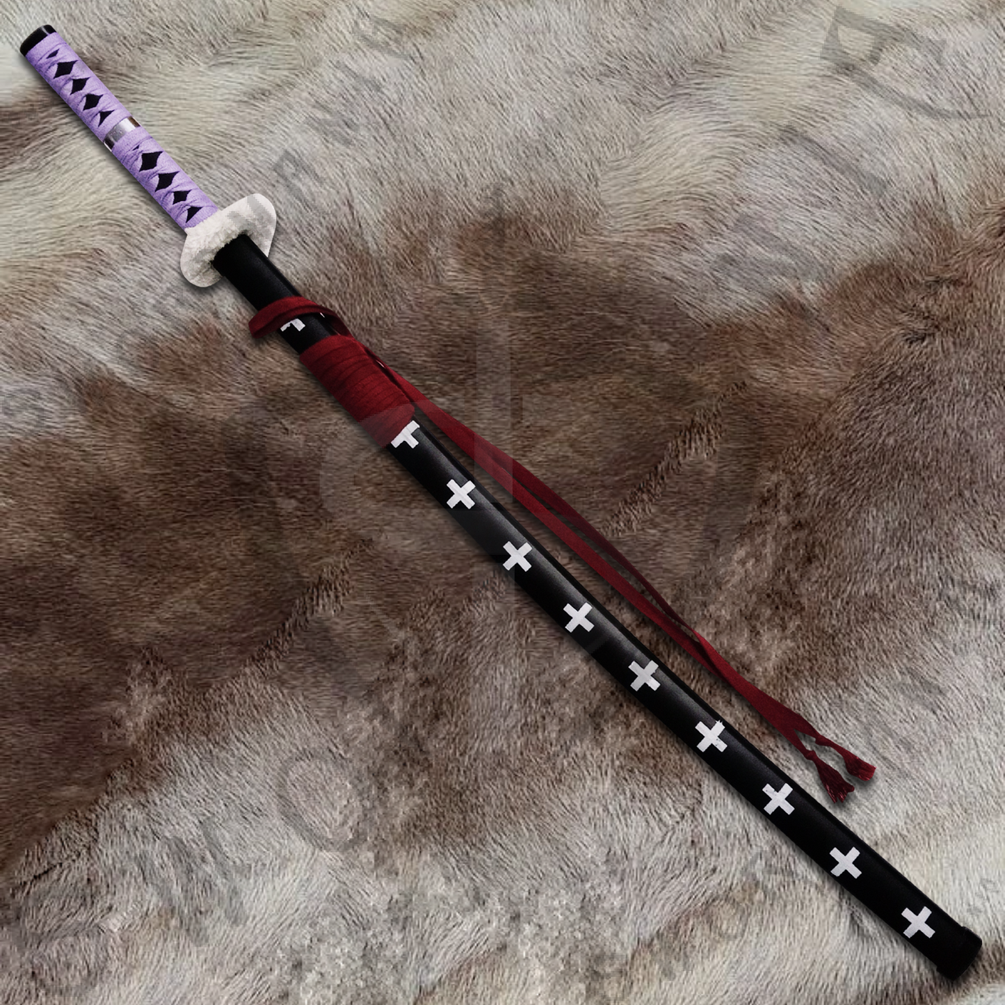 One Piece Kikoku of Trafalgar Law's Sword with Wall Plaque and Scabbard