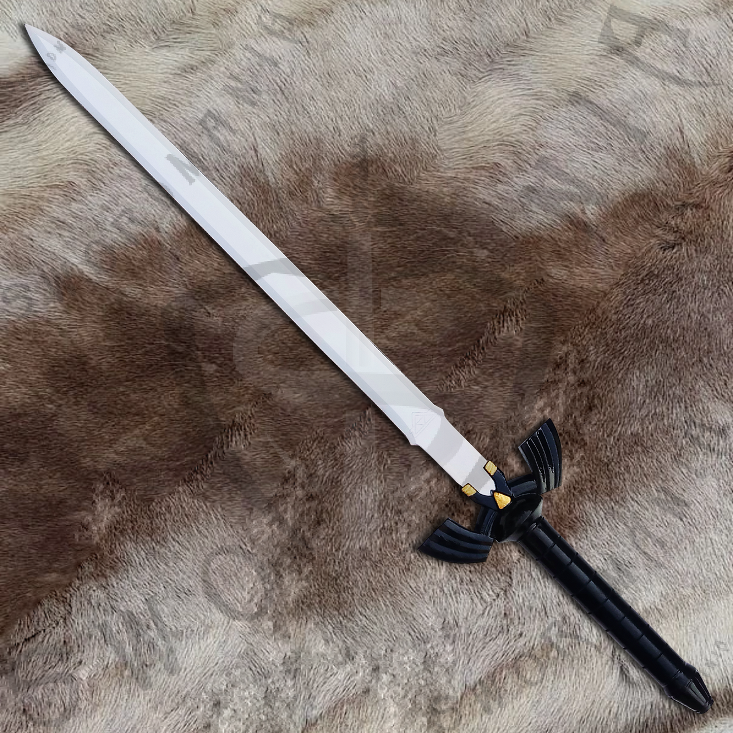 Legend of Zelda Ocarina of Time Black Link Sword with Wall Plaque and Scabbard