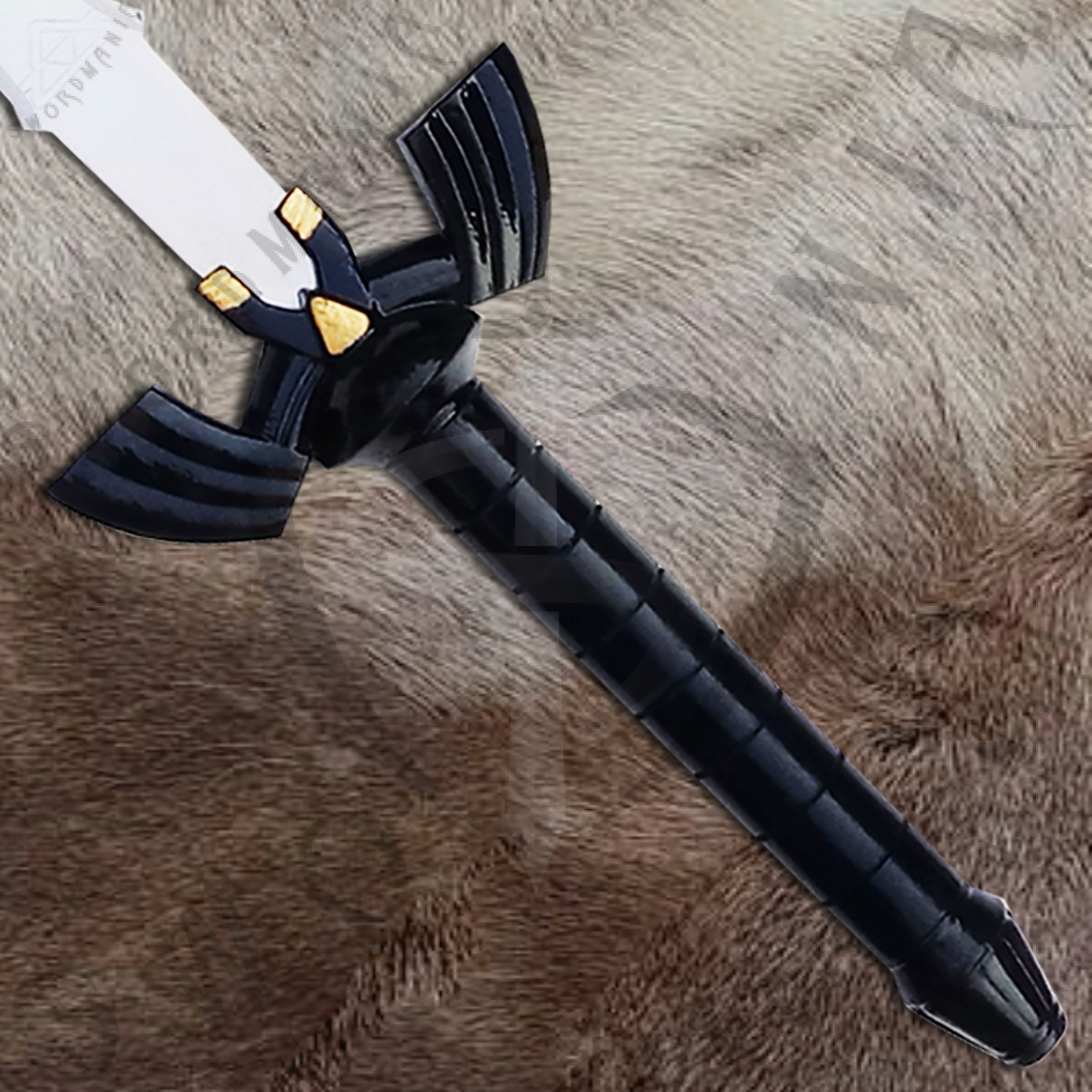 Legend of Zelda Ocarina of Time Black Link Sword with Wall Plaque and Scabbard