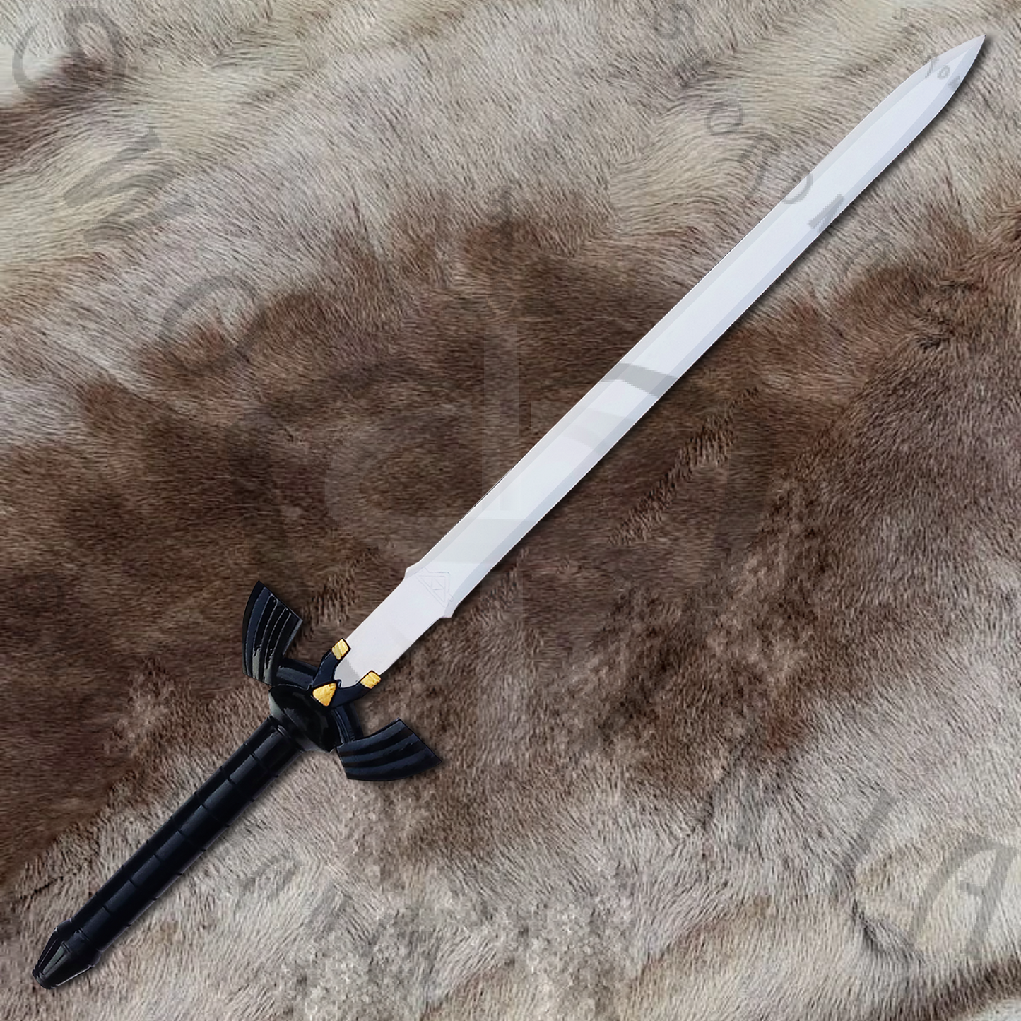 Legend of Zelda Ocarina of Time Black Link Sword with Wall Plaque and Scabbard