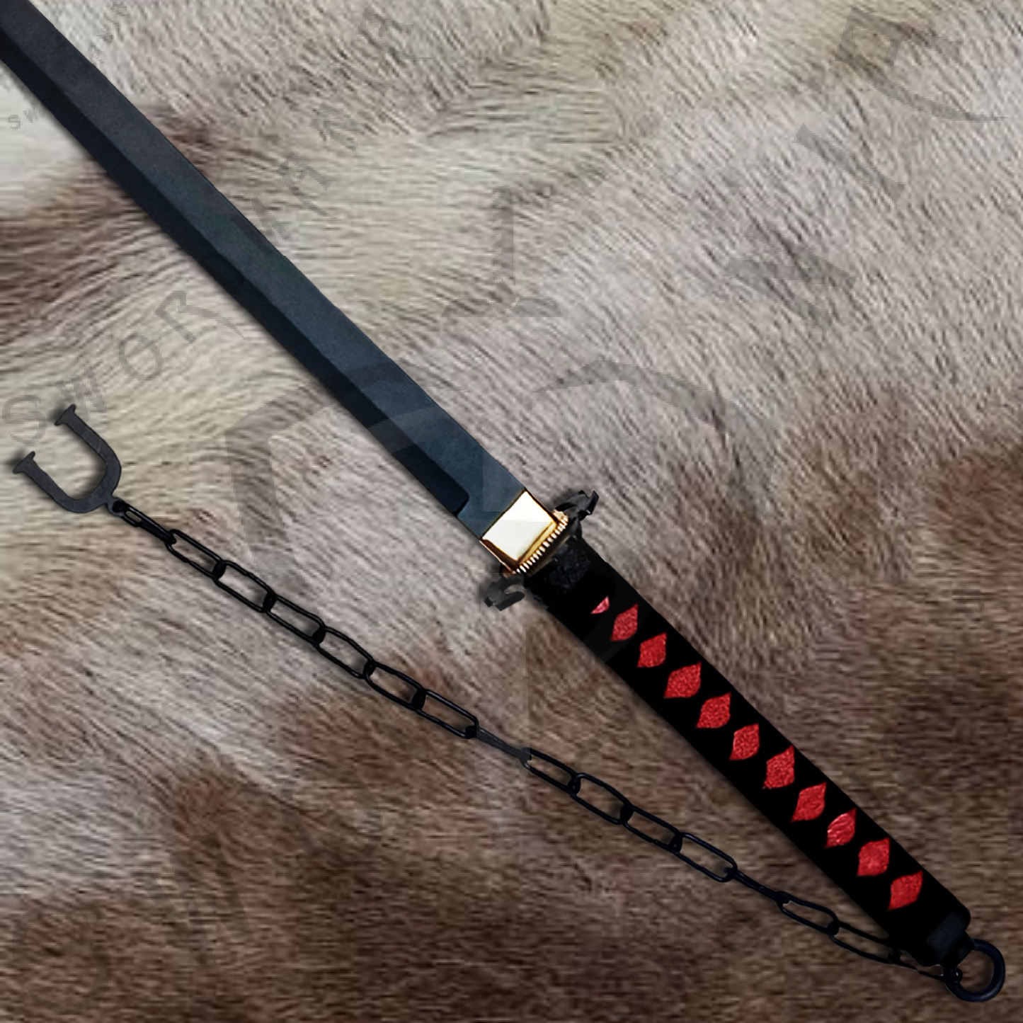 Bleach Tensa Zangetsu of Ichigo Kurosaki Sword with Wall Plaque and Scabbard