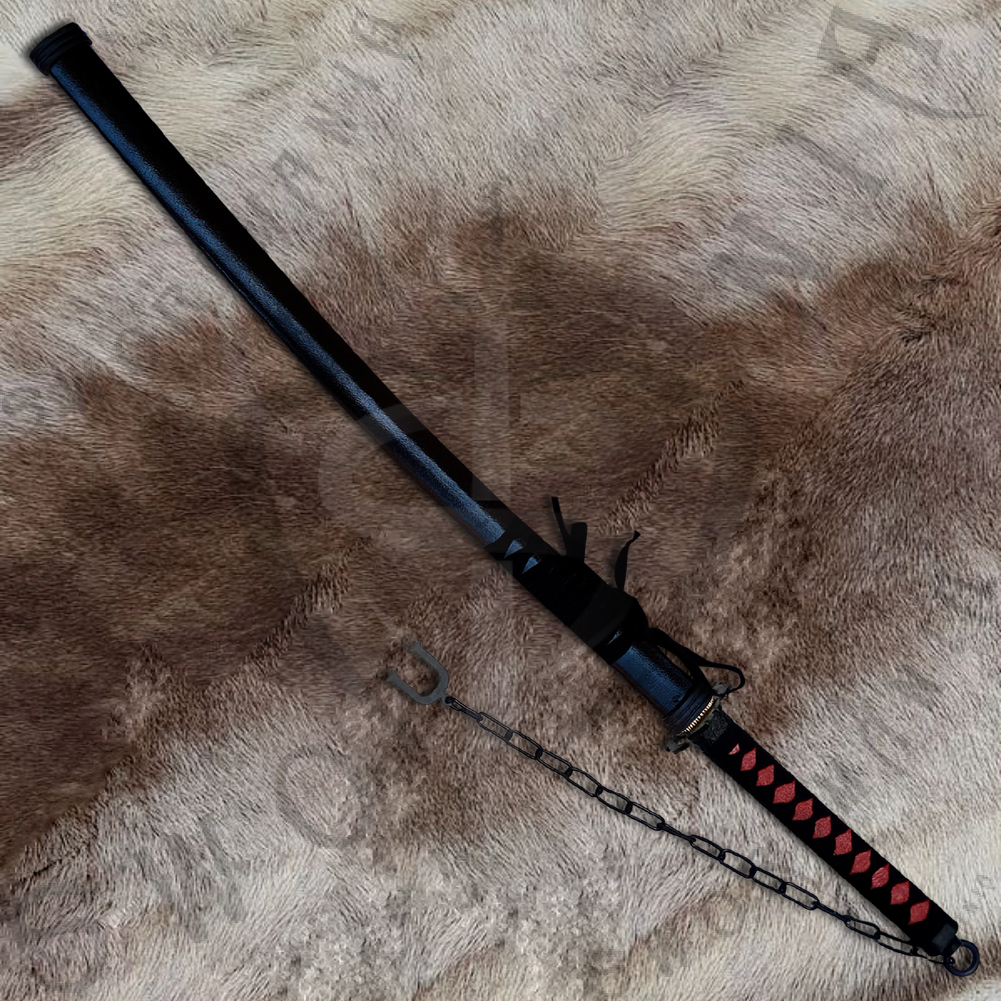 Bleach Tensa Zangetsu of Ichigo Kurosaki Sword with Wall Plaque and Scabbard