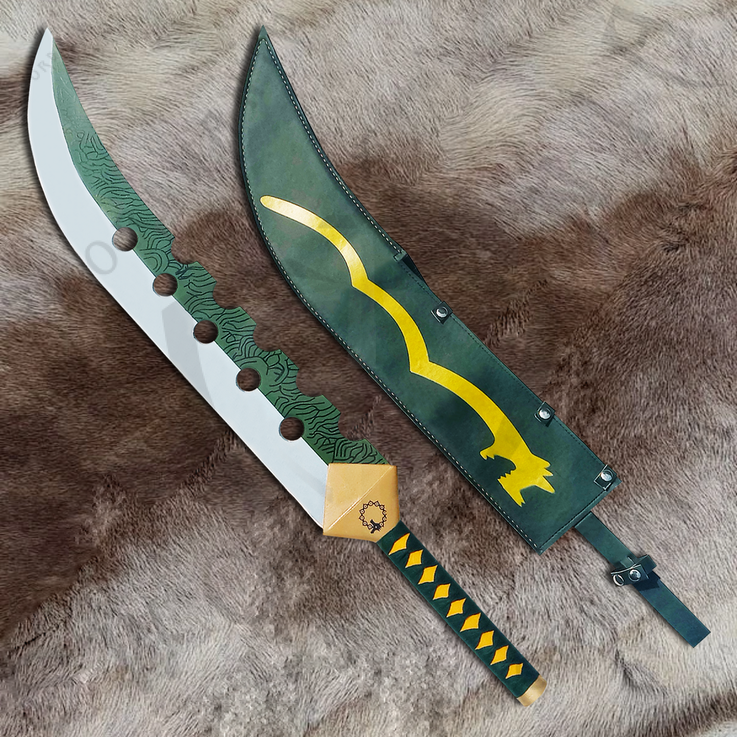 The Seven Deadly Sins Demon Lostvayne Sword of Meliodas with Wall Plaque and Scabbard