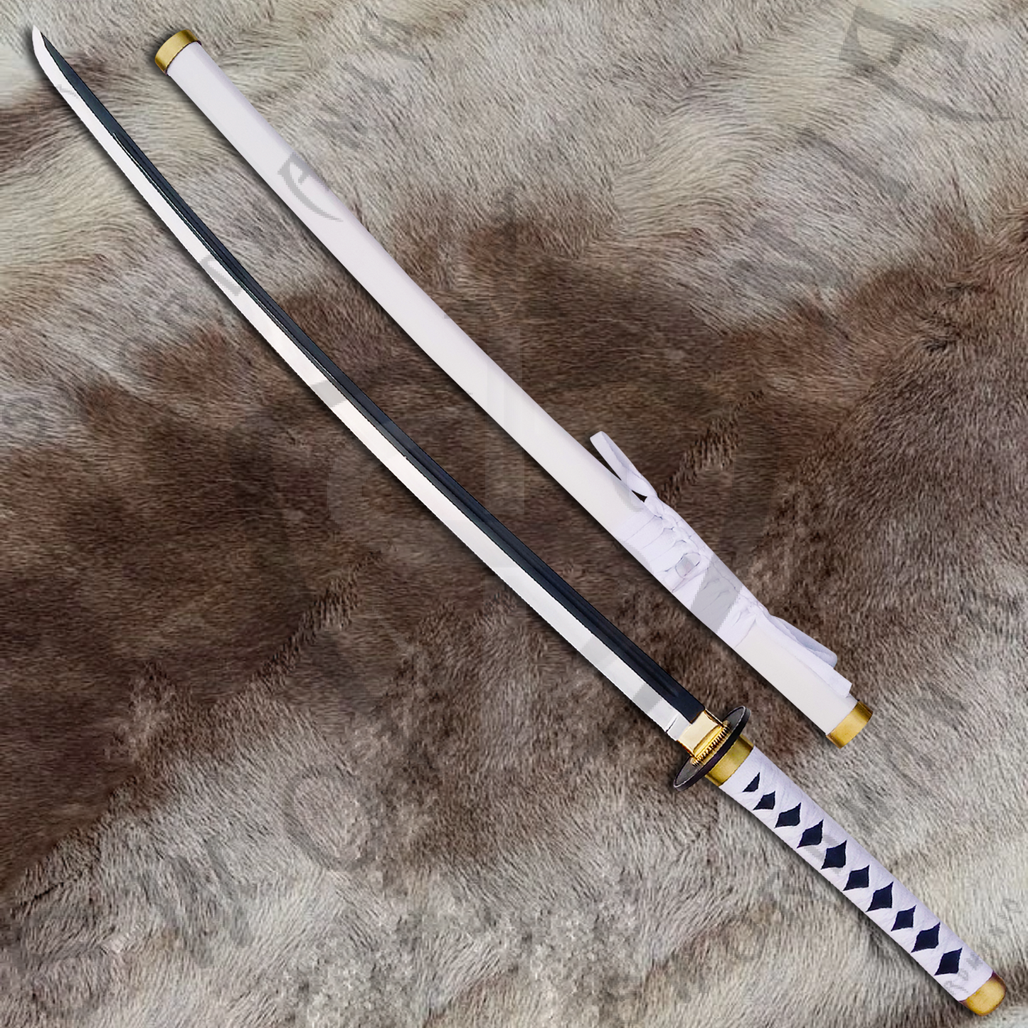 One Piece Wado Ichimonji of Roronoa Zoro Sword with Wall Plaque and Scabbard