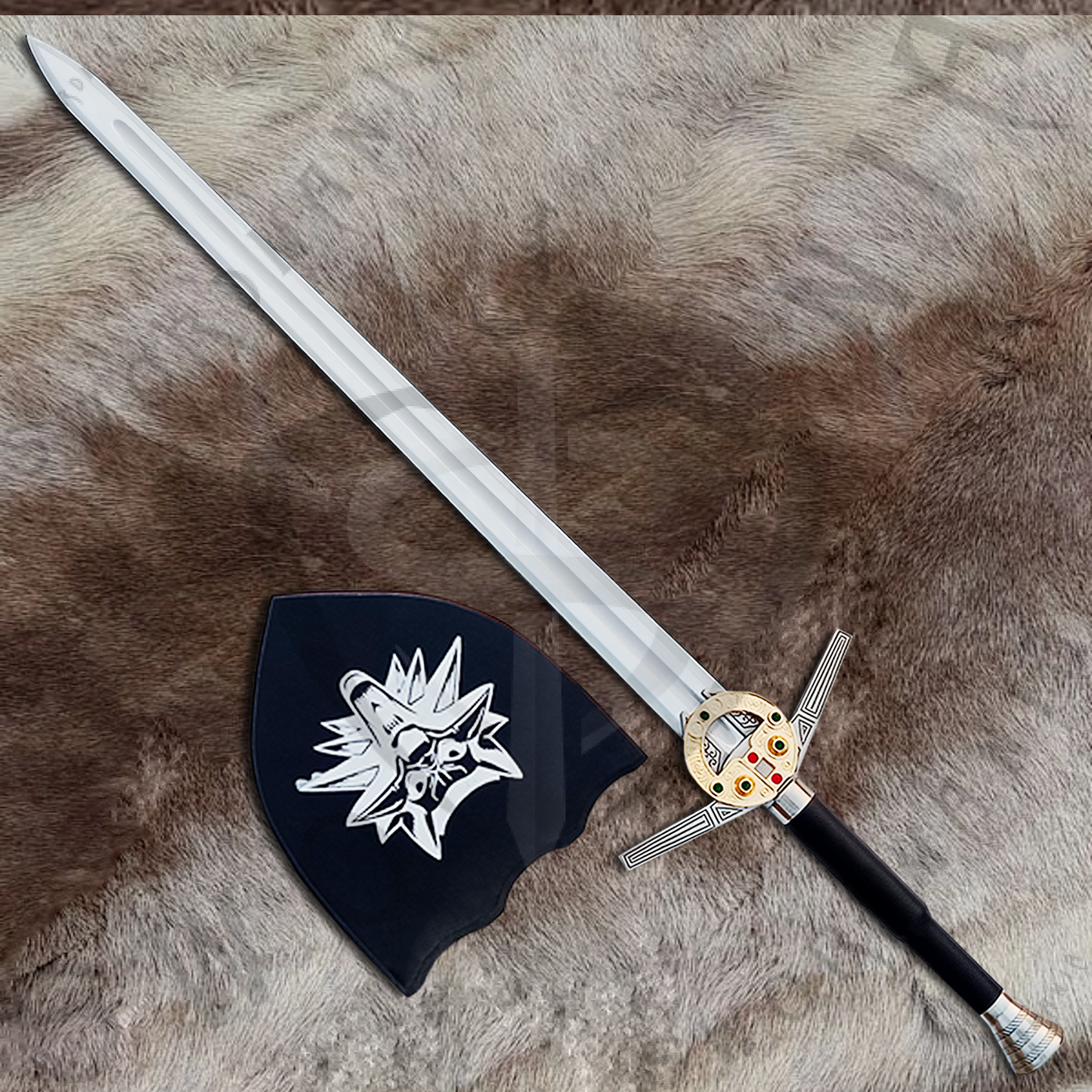 Witcher Movie Replica Geralt's Sword with Wall Plaque and Scabbard-SM993