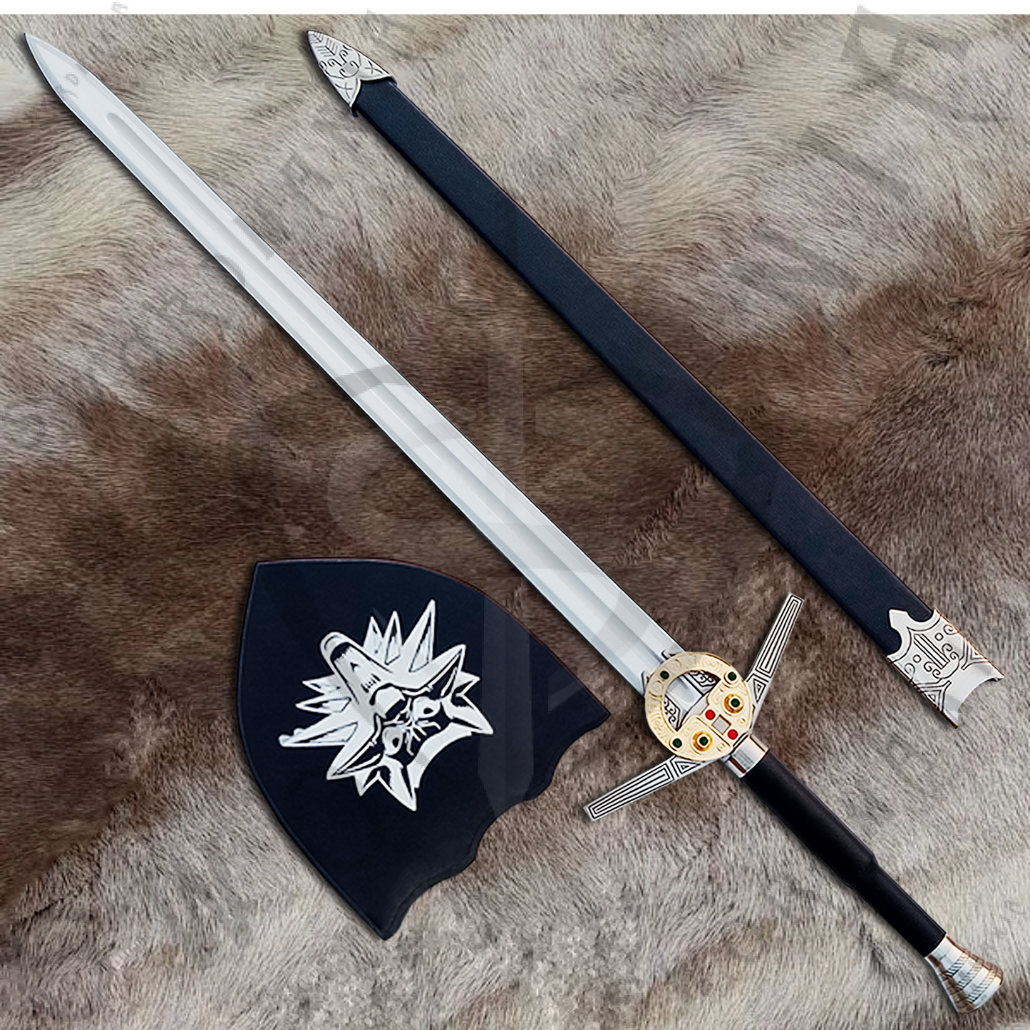 Witcher Movie Replica Geralt's Sword with Wall Plaque and Scabbard-SM993