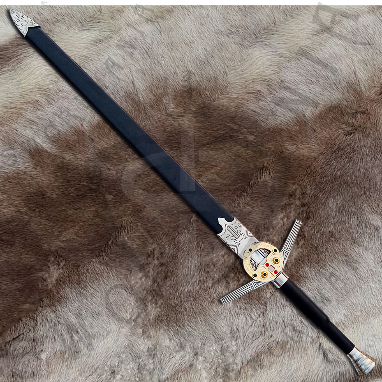 Witcher Movie Replica Geralt's Sword with Wall Plaque and Scabbard-SM993