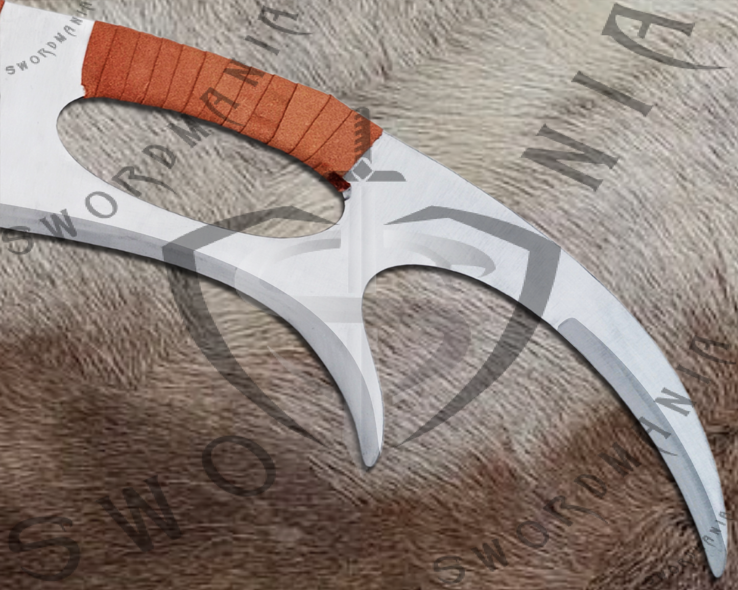 The forged blade features the exquisite high polish finish. This Sword has table plaque and leather scabbard that is stitched leather.