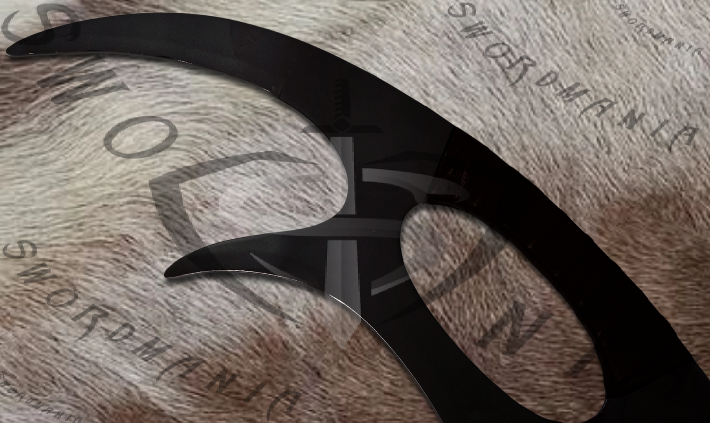 The blade of Klingon Bat'leth Sword of Klingons is handmade, hand forged full scale 45in sword with a high polish finished blade and sword's handle is also forged full tang, making the entire sword a one piece sword.