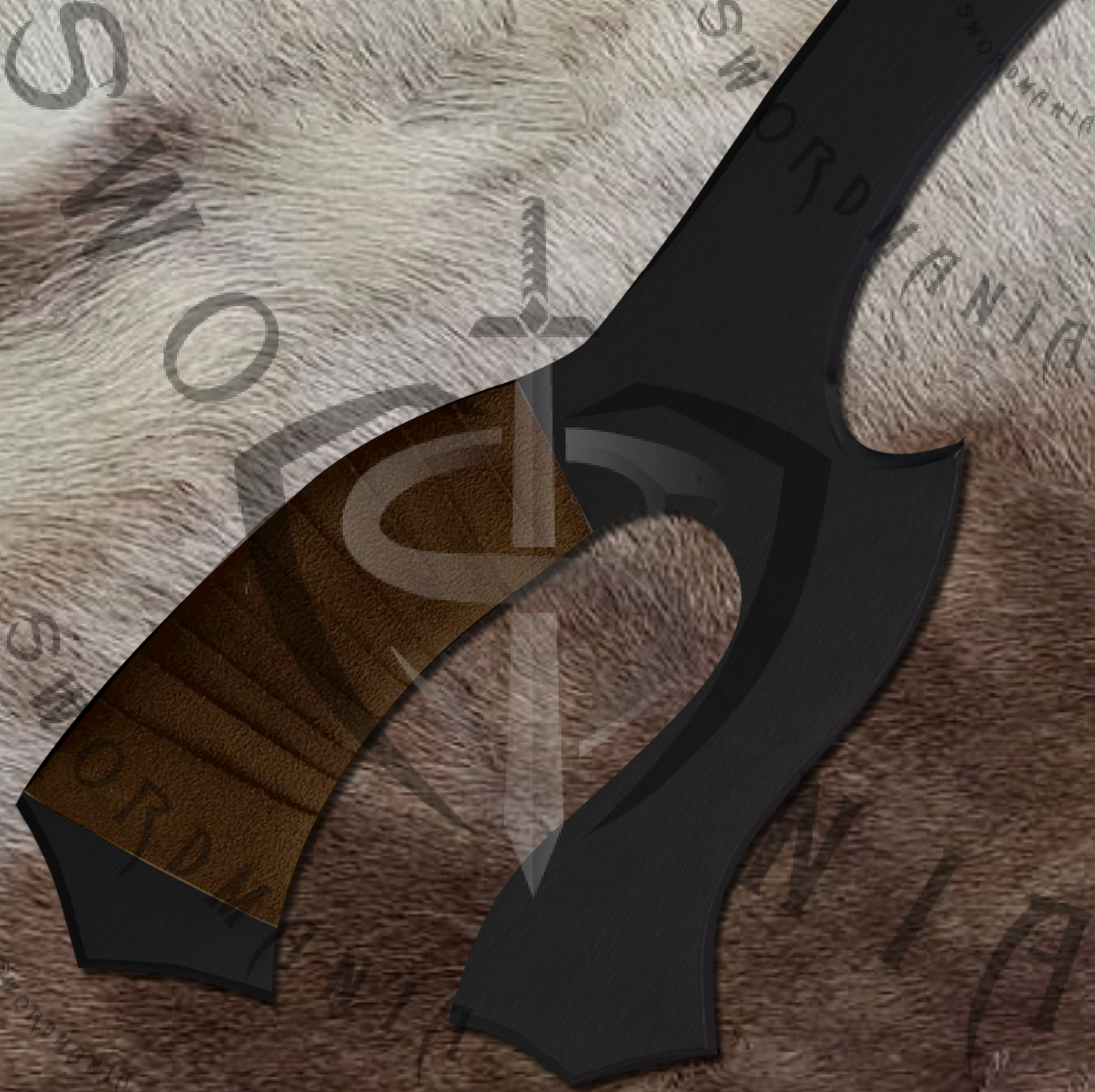 The handle has leather wrapping on it, offering better grip and practicality while using.