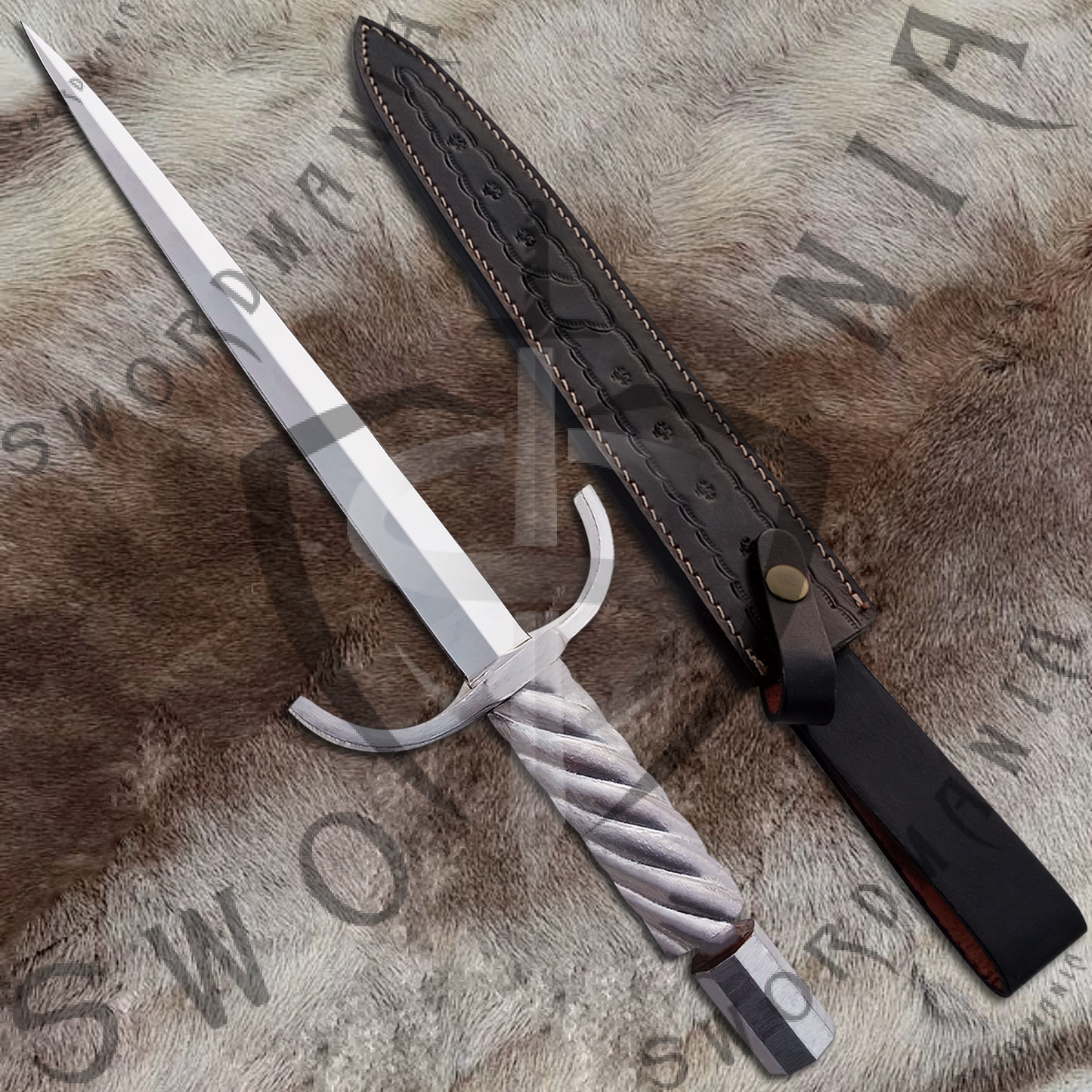 Elden Ring Parrying Silver knife with Plaque and Scabbard- SM4012