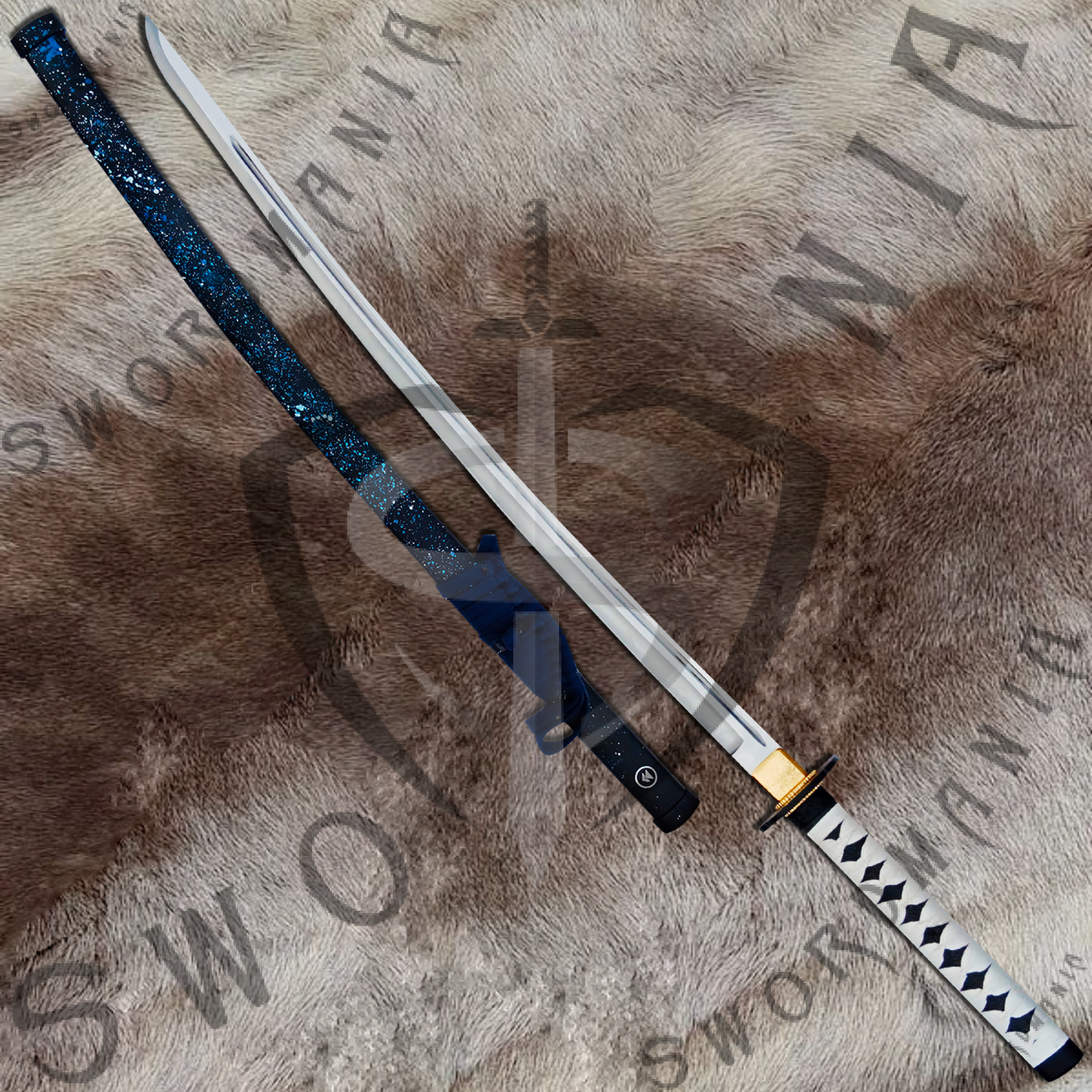 Ghost of Tsushima Clash of Clan Sakai Swords Pair of Tanto and Katana of Jin Sakai with Plaque and Scabbard-SM561