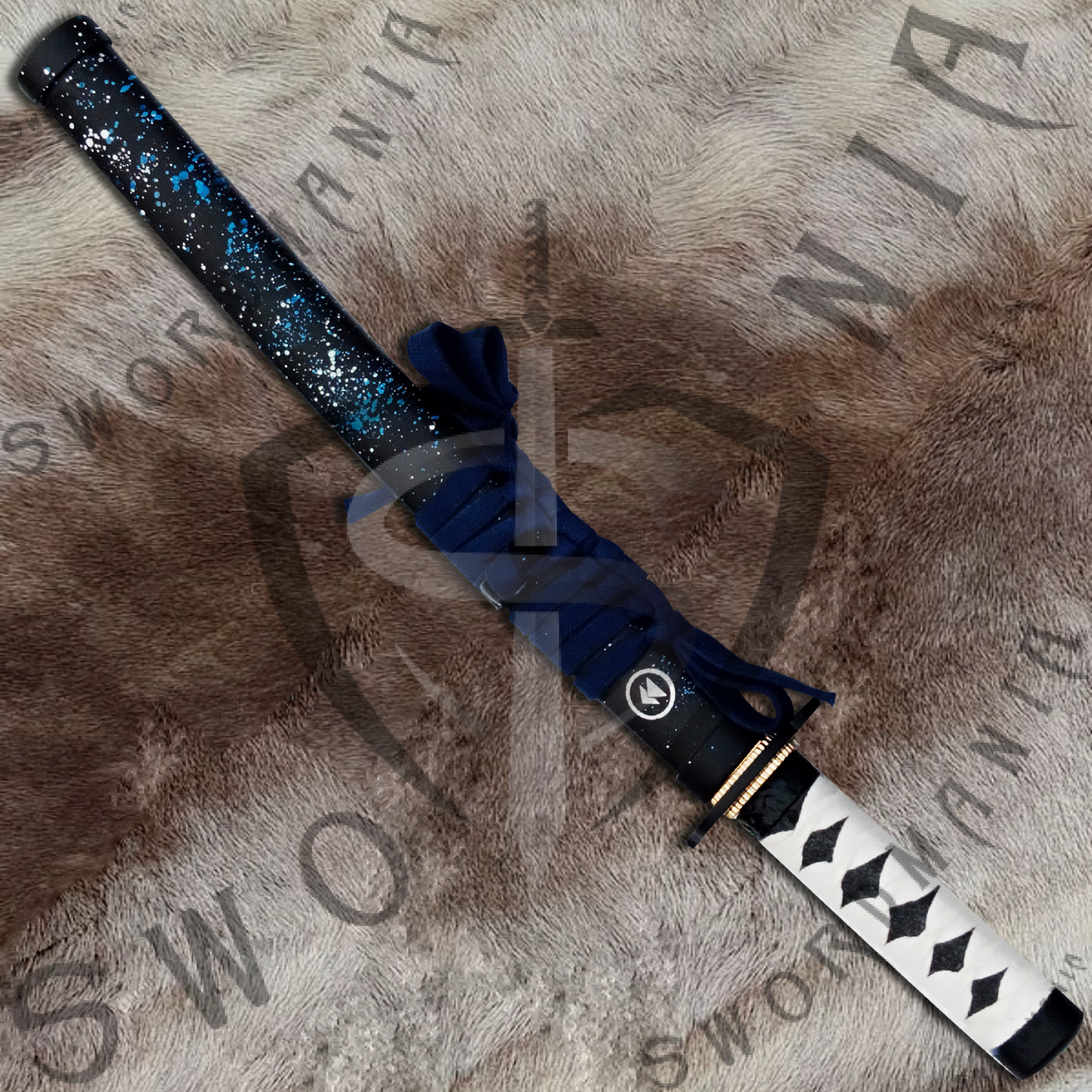 Ghost of Tsushima Clash of Clan Sakai Swords Pair of Tanto and Katana of Jin Sakai with Plaque and Scabbard-SM561