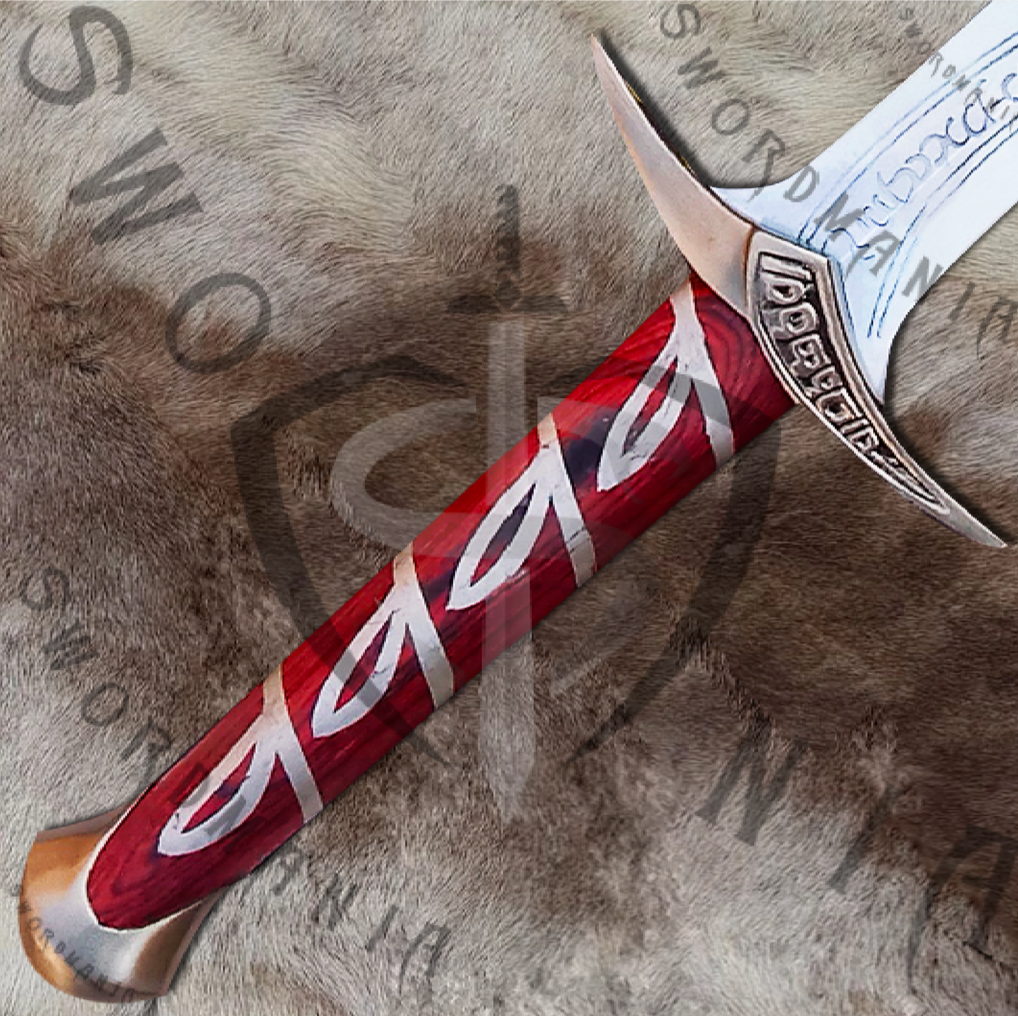 LOTR Sting Sword of Frodo Baggins with Wall Plaque and Scabbard-SM523