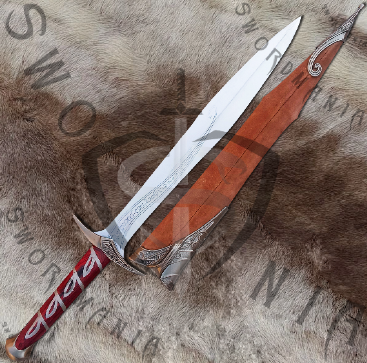 LOTR Sting Sword of Frodo Baggins with Wall Plaque and Scabbard-SM523