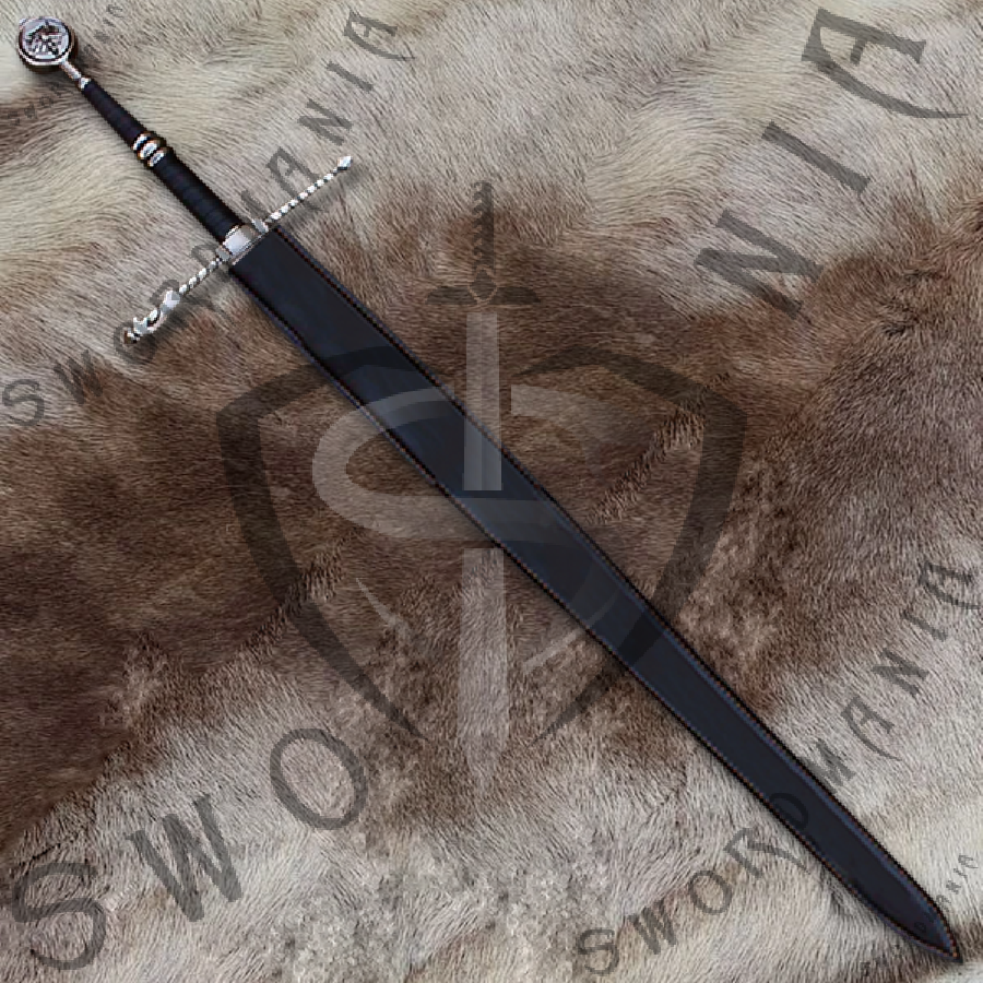 Witcher Bremervoord Silver Sword Geralt's Bremervoord Silver Sword with Wall Plaque and Scabbard-SM961