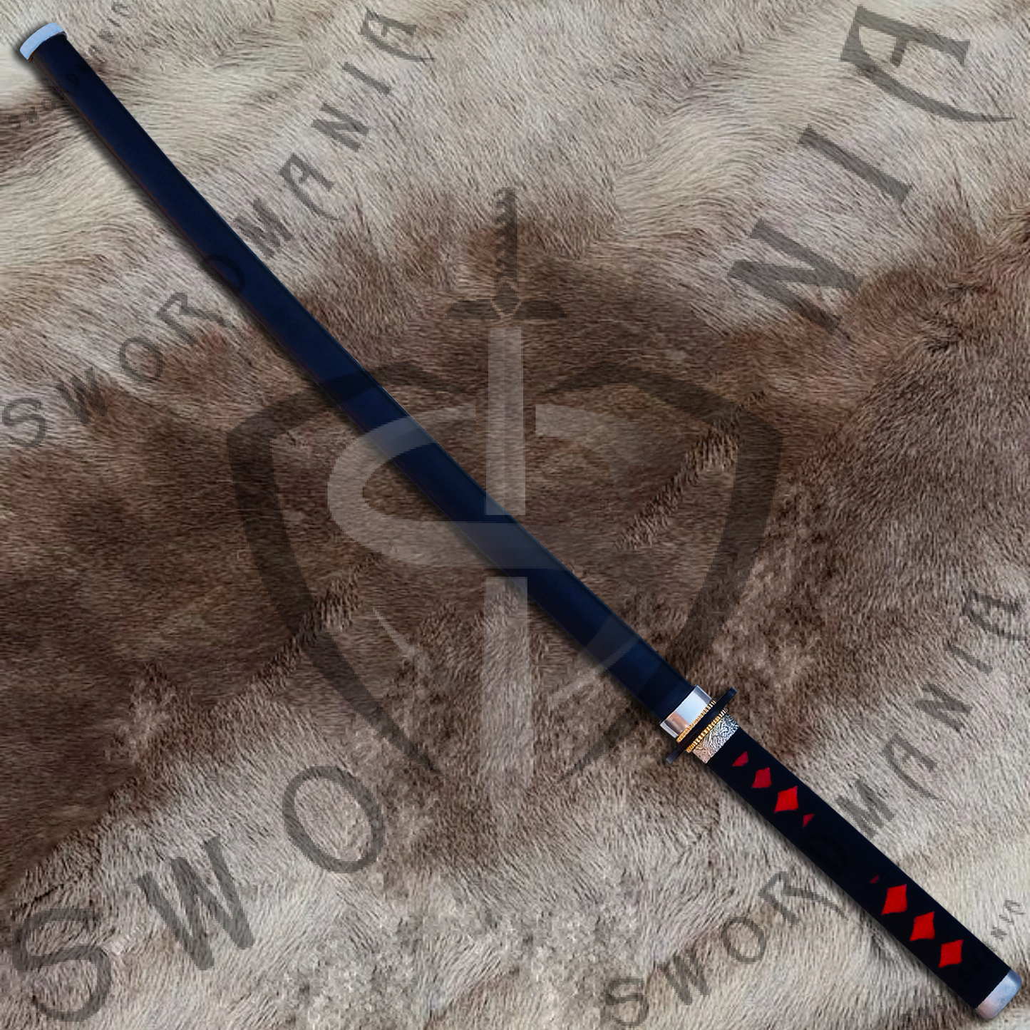 Demon Slayer Tanjiro Kamado Nichirin Sword with Plaque and Scabbard