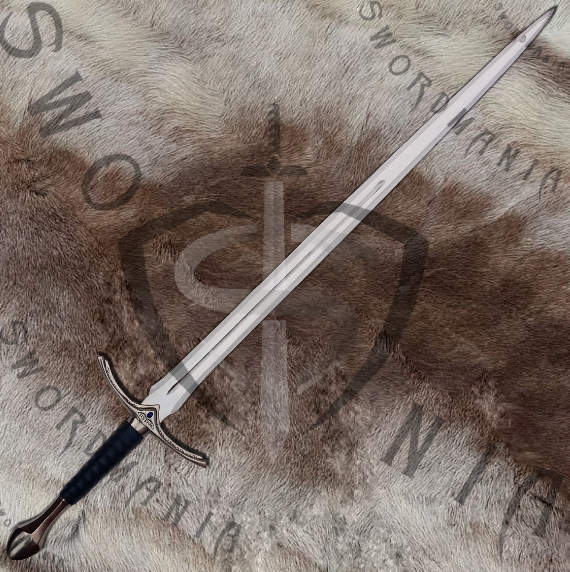 we forged this iconic fanatasy sword replica of black glamdring sword of gandlaf from functional battle ready steels like high carbon steel,damascus and 5160 spring steel.