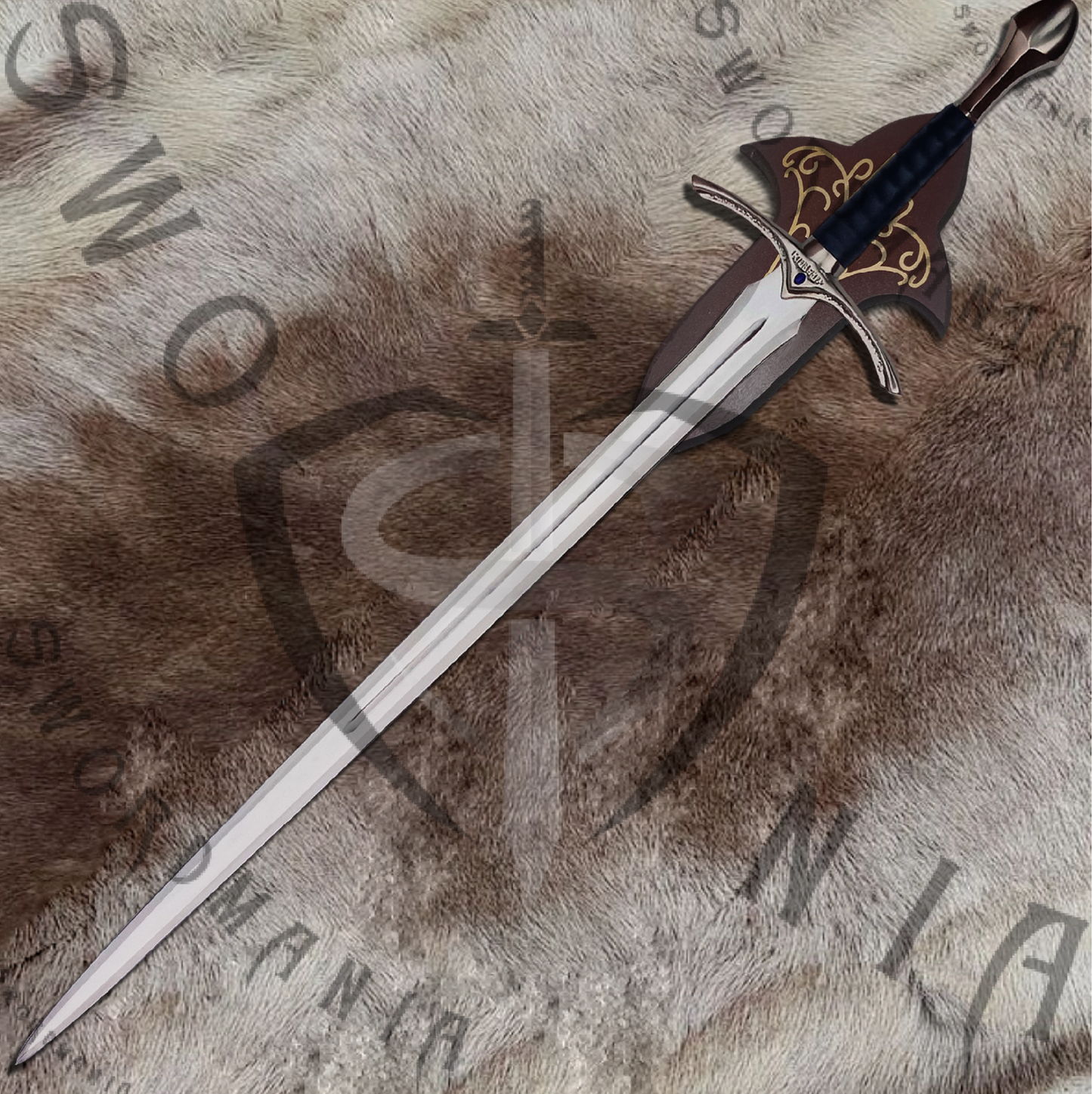 To display your cosplay replica of black Glamdring Sword, we offer a FREE wooden complimentary plaque with metal fittings that allow you to display your sword with pride at your home or office.