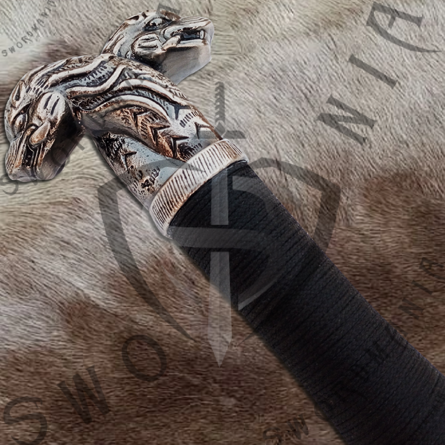 Witcher Geralt's Silver Sword with Wall Plaque and Scabbard-SM971