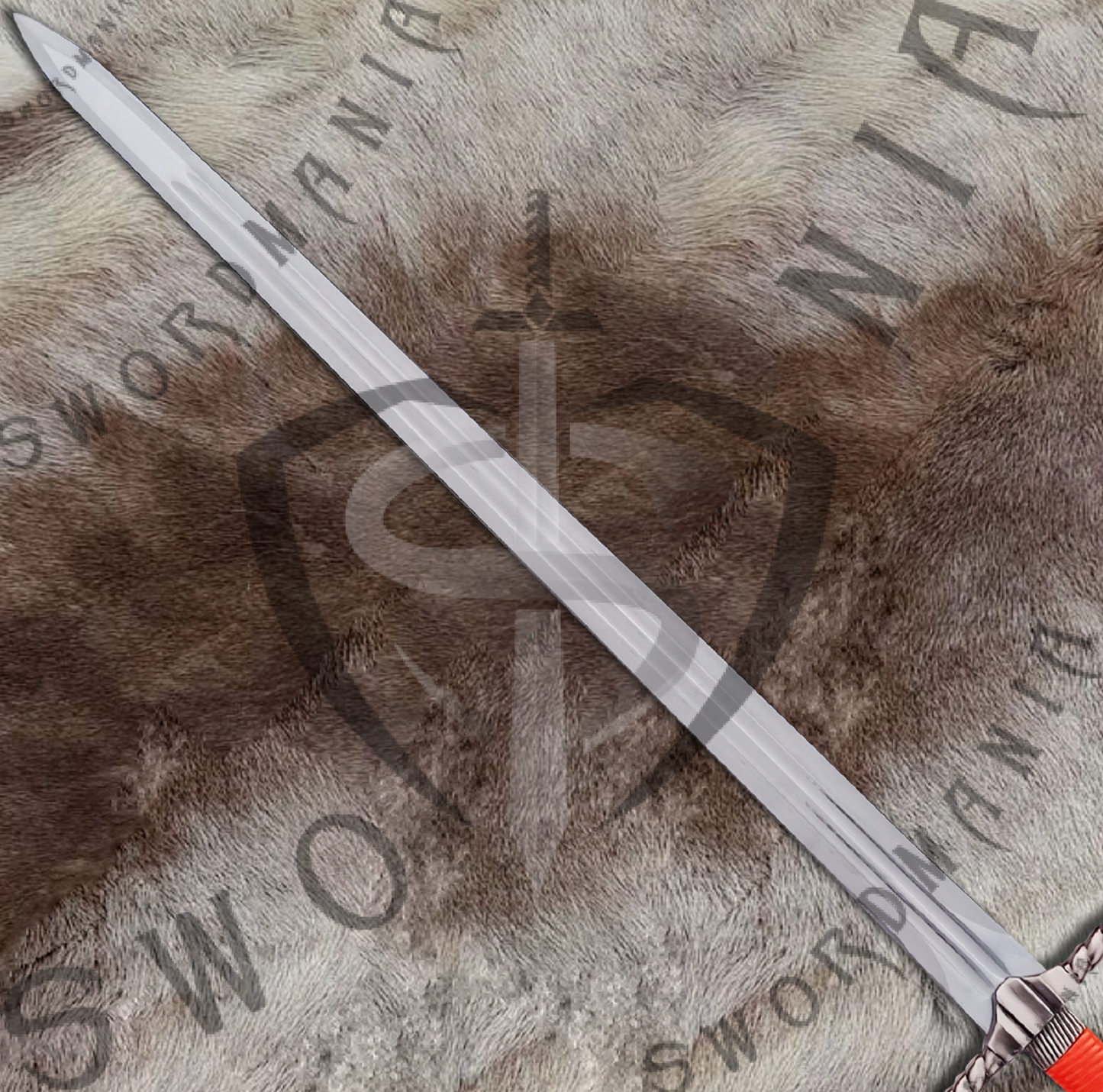 Witcher Feline Silver Sword Geralt's Feline Silver Sword (Orange) with Wall Plaque and Scabbard-SM972