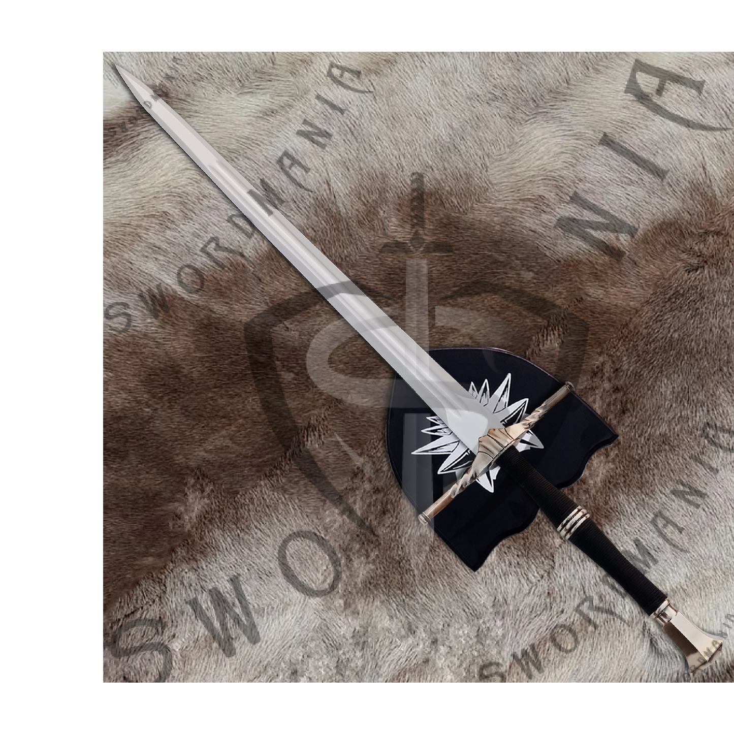 Witcher Geralt's Maribor Steel Sword with Wall Plaque and Scabbard-SM976