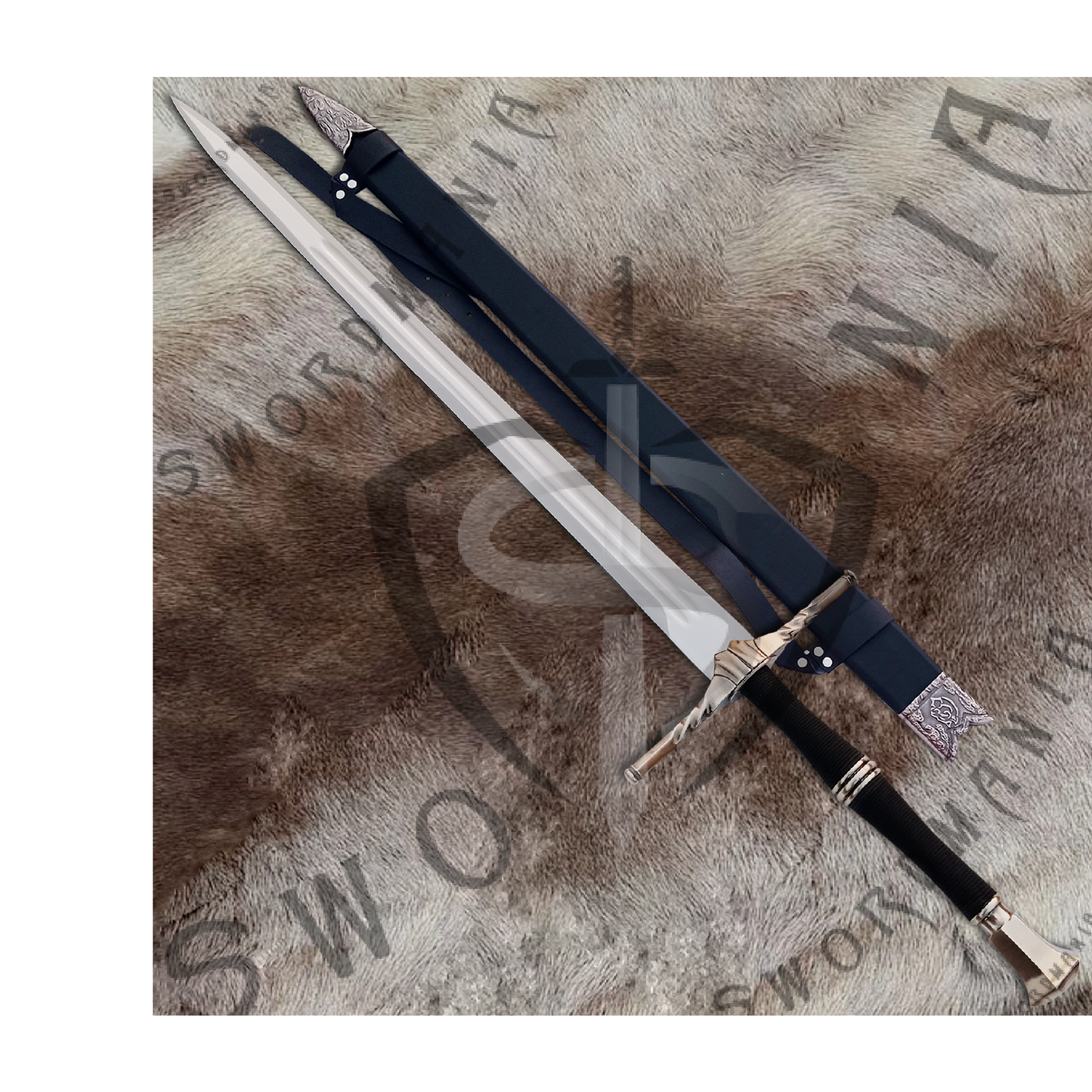 Witcher Geralt's Maribor Steel Sword with Wall Plaque and Scabbard-SM976