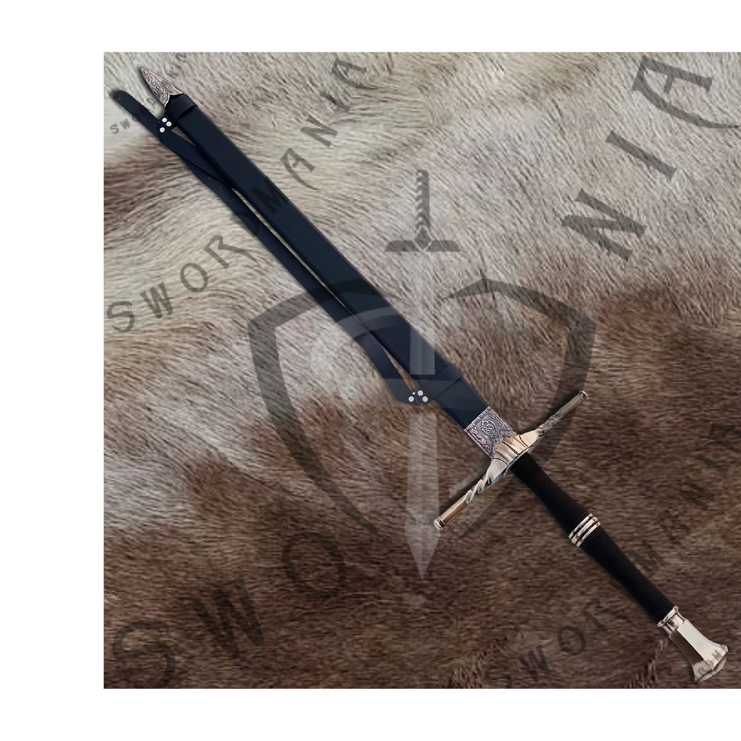 Witcher Geralt's Maribor Steel Sword with Wall Plaque and Scabbard-SM976