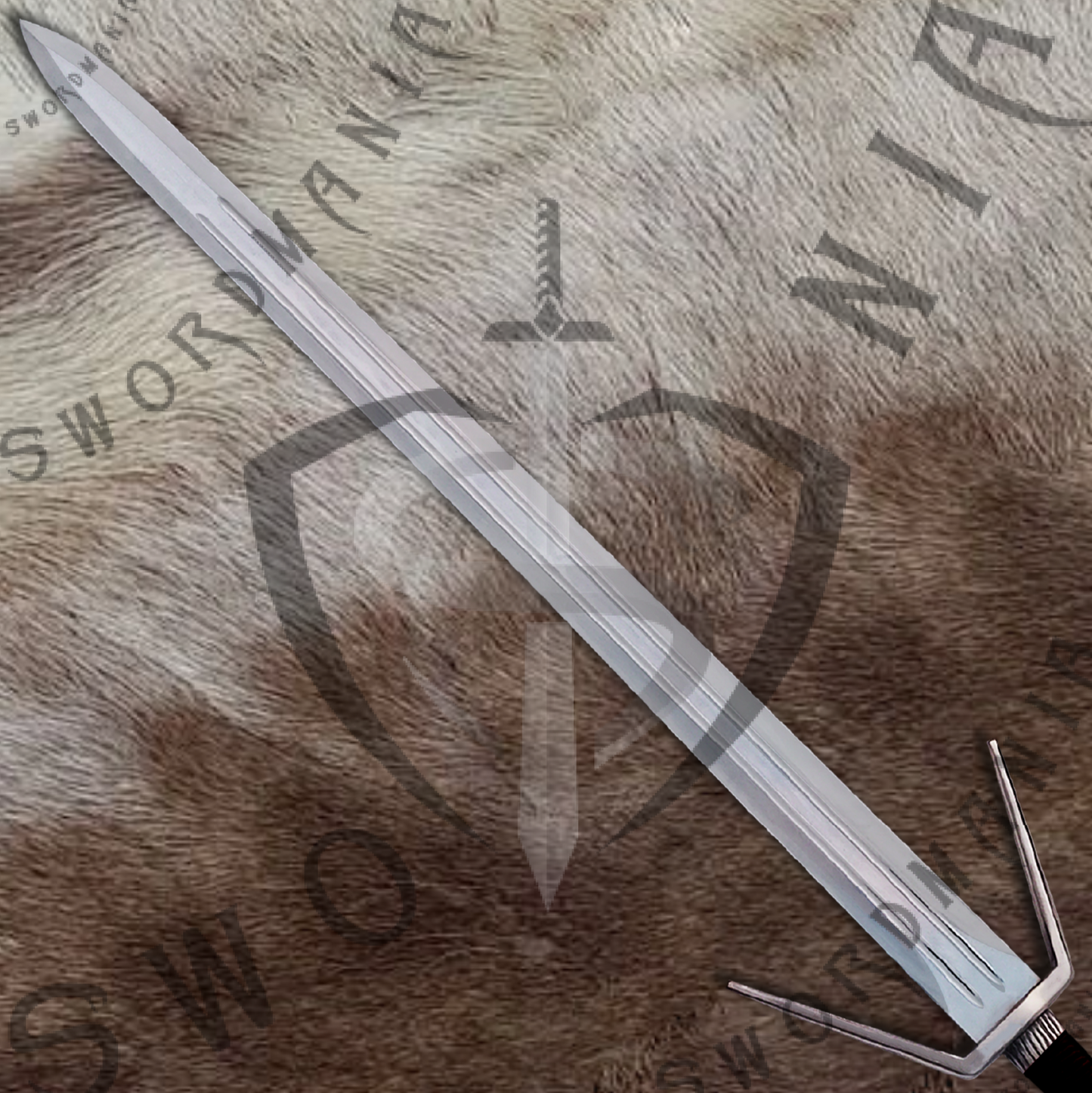Witcher Feline Silver Sword Geralt's Feline Silver Sword with Wall Plaque and Scabbard-SM978