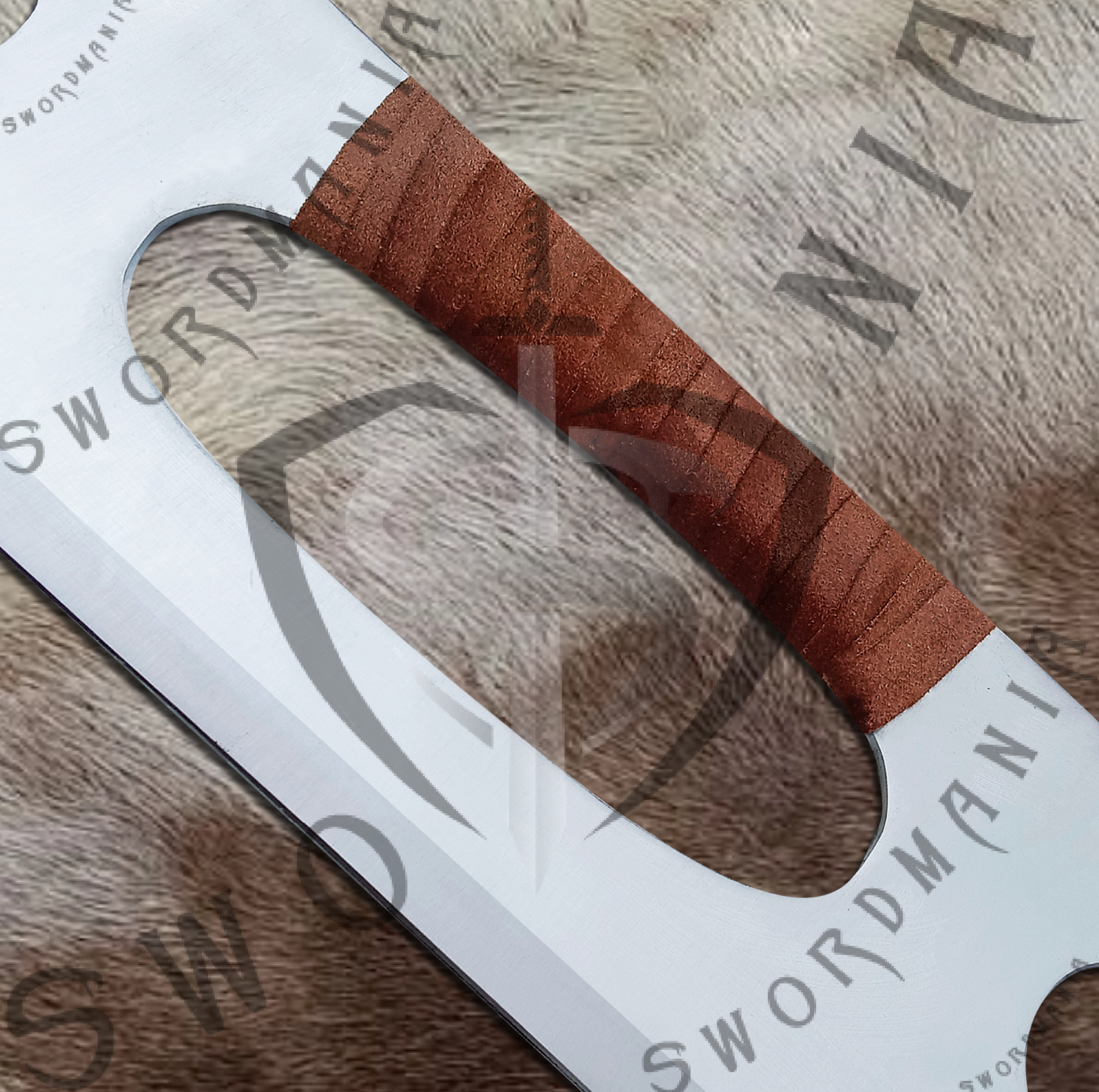 The handhold is used to grip and spin the sword smoothly like a pro. And leather wrpping provides more support and protection during spinning.