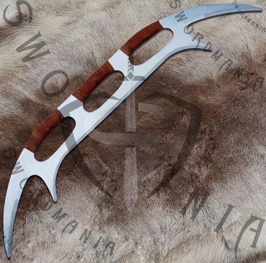 A complete set of Klingon Bat'leth Sword of Klingons of Star Trek,a 45in sword, a finely crafted scabbard and a display plaque. Swordmania offers all of these in its replica starting from just $79 with FREE shipping options available in some parts of USA, Canada & UK.
