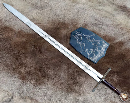 Chronicles of Narnia Rhindon Sword of High King Peter with Wall Plaque and Scabbard