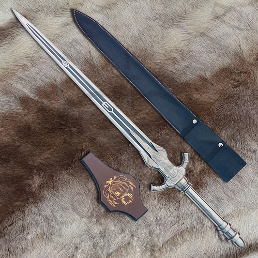 Dark Souls Moonlight Greatsword of Artorias with Wall Plaque and Sheath
