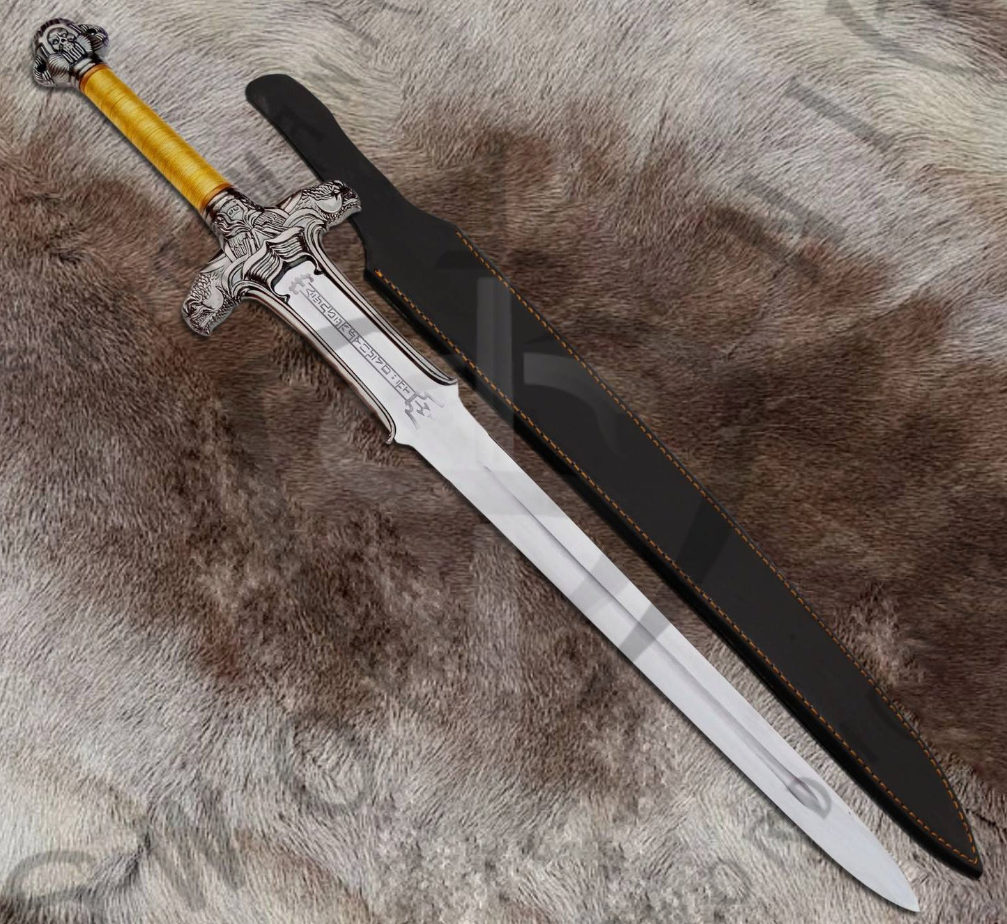 Conan The Barbarian Atlantean Sword of Conan with Wall Plaque and Scabbard