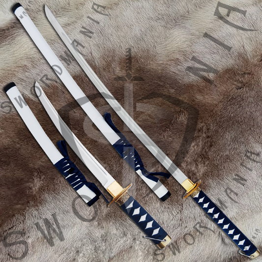 Ghost of Tsushima Island Keeper Swords Pair of Tanto and Katana of Jin Sakai with Plaque and Scabbard-SM562