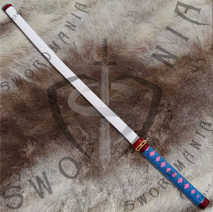 Demon Slayer Mitsuri Kanroji Nichirin Sword with Plaque and Scabbard