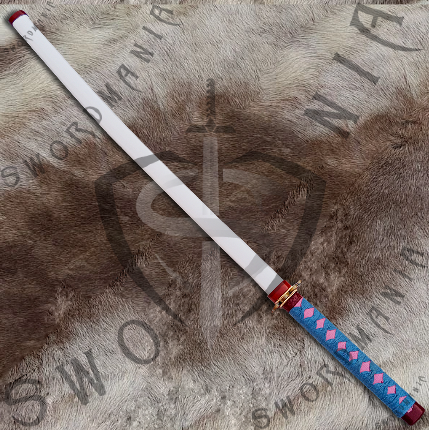 Demon Slayer Mitsuri Kanroji Nichirin Sword with Plaque and Scabbard