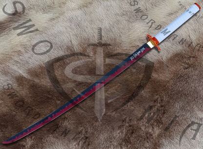 Demon Slayer Kyojuro Rengoku's Nichirin Sword with Plaque and Scabbard