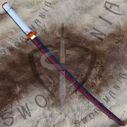 Demon Slayer Kyojuro Rengoku's Nichirin Sword with Plaque and Scabbard