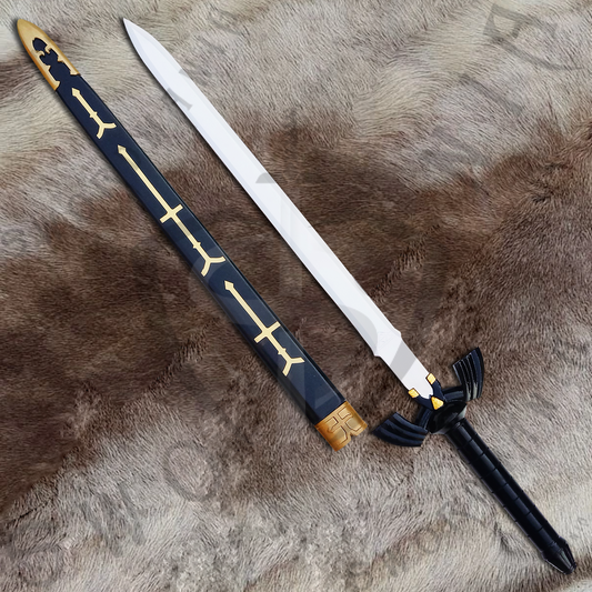 Legend of Zelda Ocarina of Time Black Link Sword with Wall Plaque and Scabbard