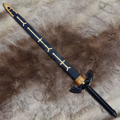 Legend of Zelda Ocarina of Time Black Link Sword with Wall Plaque and Scabbard