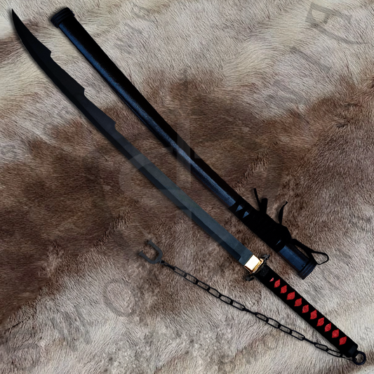 Bleach Tensa Zangetsu of Ichigo Kurosaki Sword with Wall Plaque and Scabbard